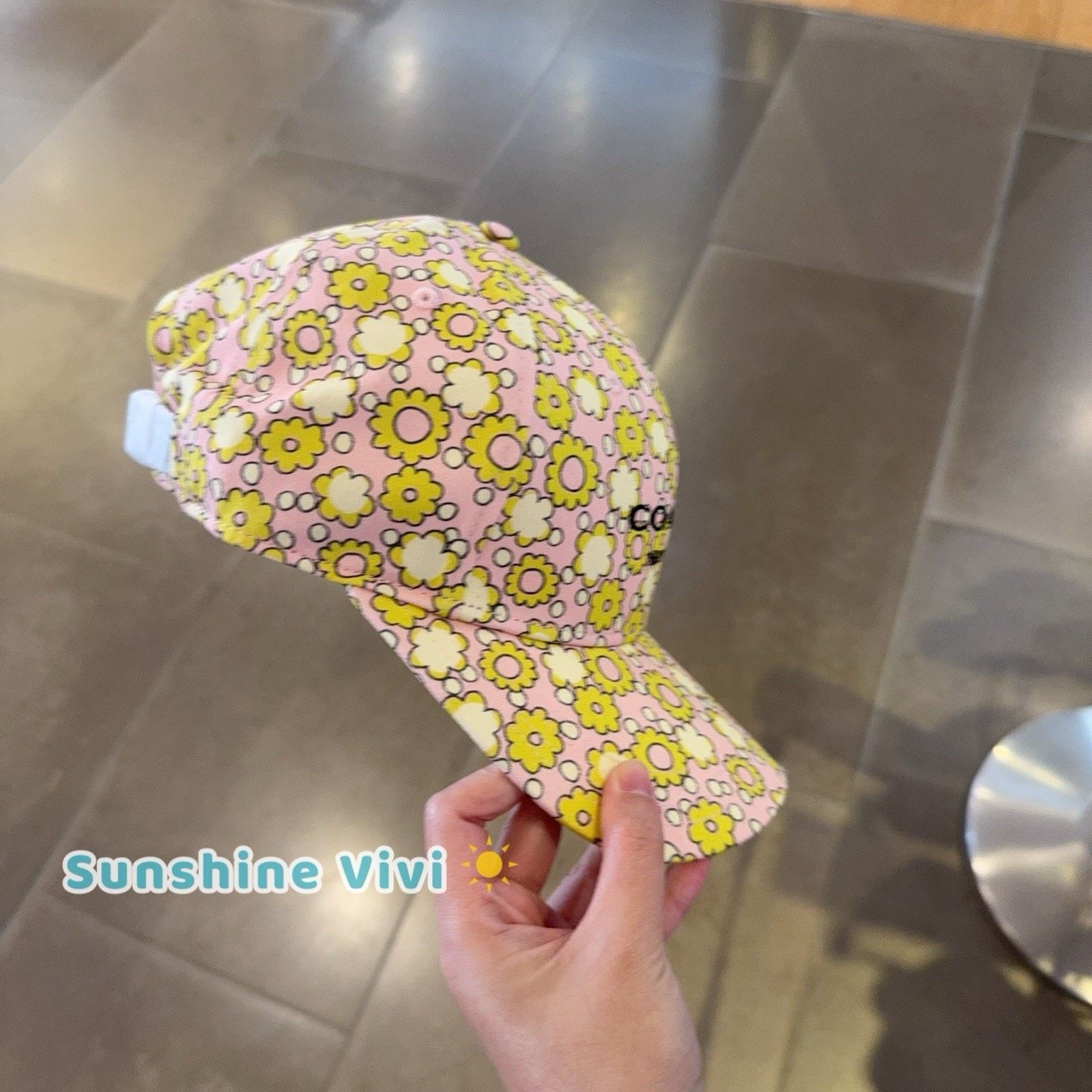 Coach NWT COACH Floral Print Baseball Hat CBO67 Lime M/L Size ONE SIZE - 4 Thumbnail