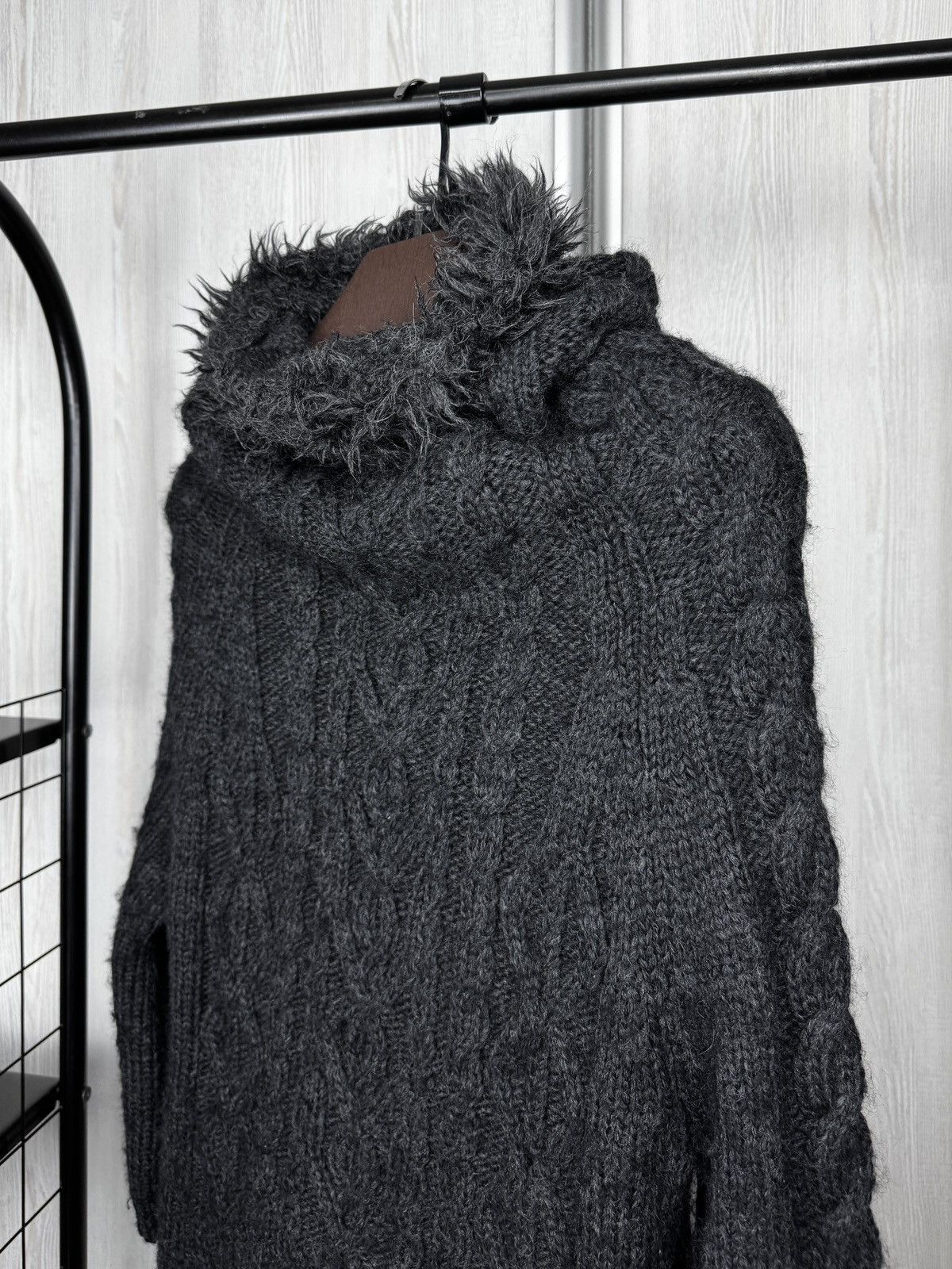 Y's Y’s Yohji Yamamoto Dark Grey Cable Knit Ninja Style sweater Size M / US 6-8 / IT 42-44 - 5 Thumbnail
