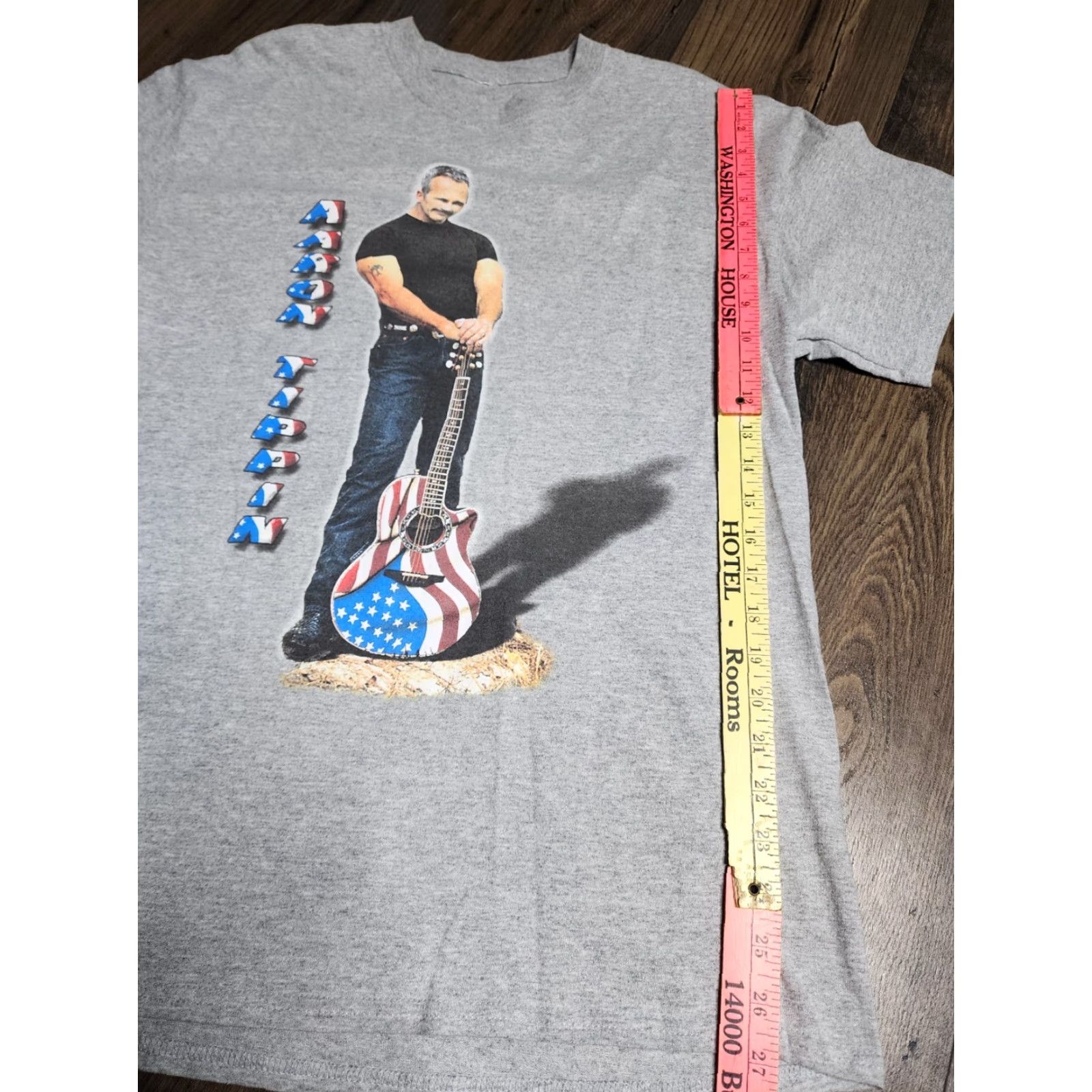 Doublet VINTAGE Aaron Tippin T-Shirt Country Music Tour Gray Short Sleeve Mens Regular Fit Double-Sided Patriotic Size US M / EU 48-50 / 2 - 4 Thumbnail