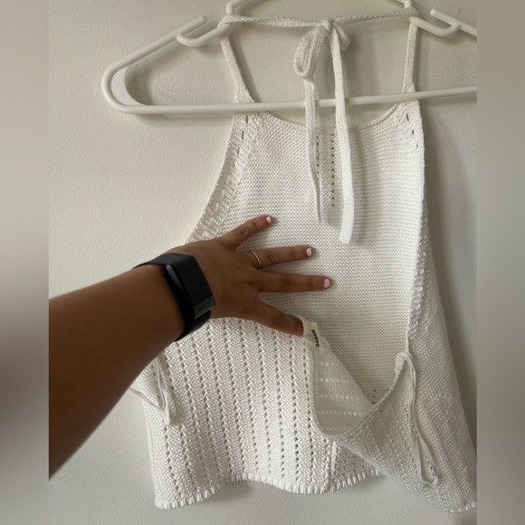 Garage Garage White Knit Halter Top Size M / US 6-8 / IT 42-44 - 3 Thumbnail