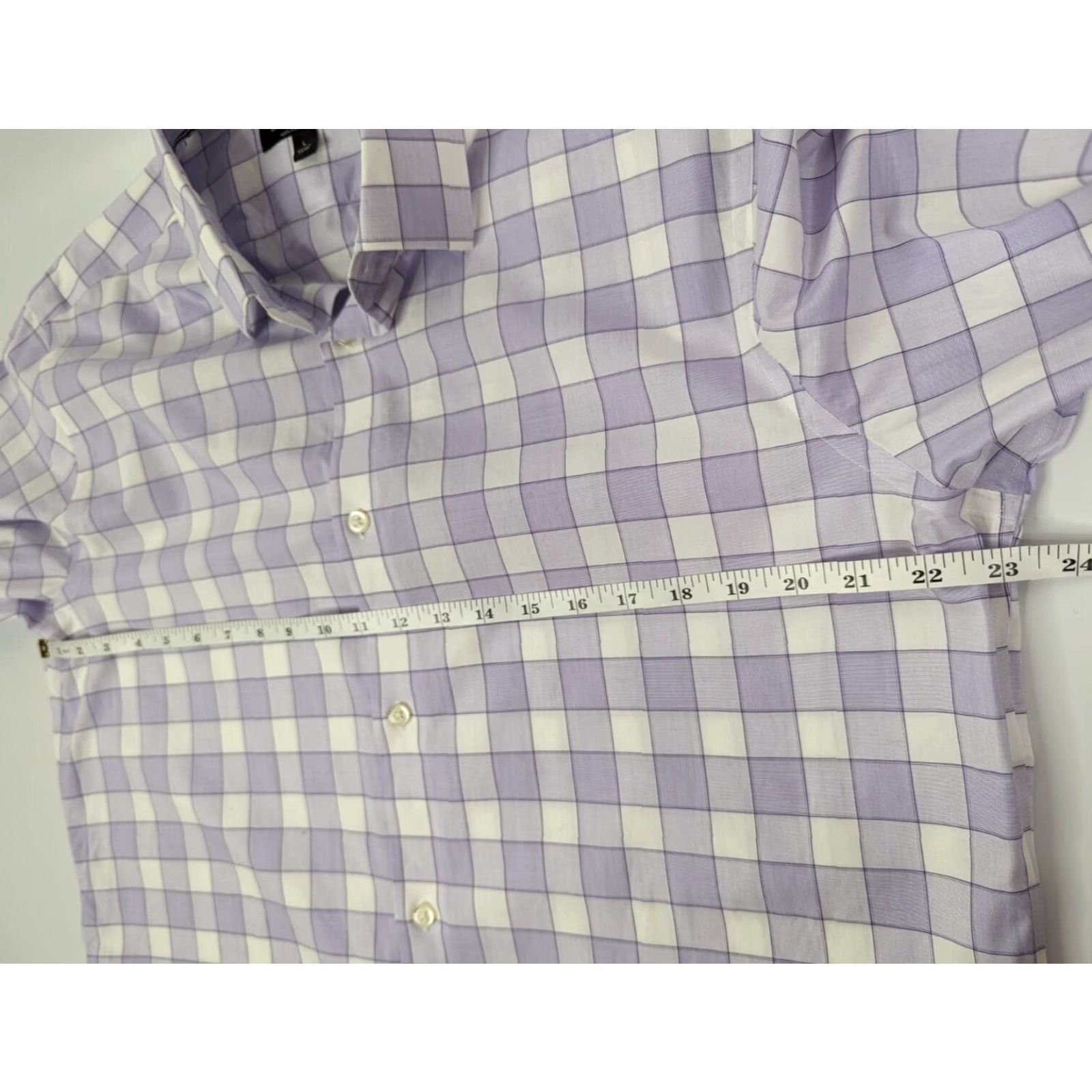 Banana Republic Banana Republic Purple Plaid Camden Fit Non-Iron Mens Large Long Sleeve Shirt Size US L / EU 52-54 / 3 - 6 Thumbnail