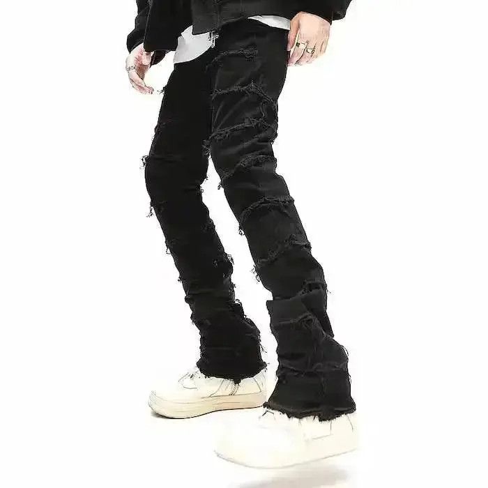 Japanese Brand Black Slim Stacked Jeans Pants Size US 32 / EU 48 - 6 Thumbnail