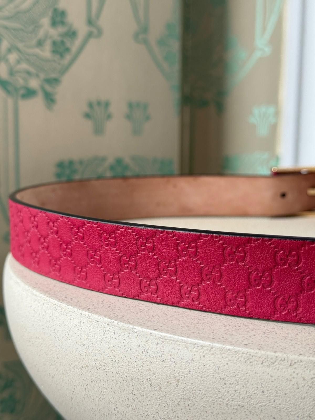 Gucci Gucci Pink Microguccissima Soft Leather Buckle Belt 95 / 38 Size ONE SIZE - 10 Thumbnail