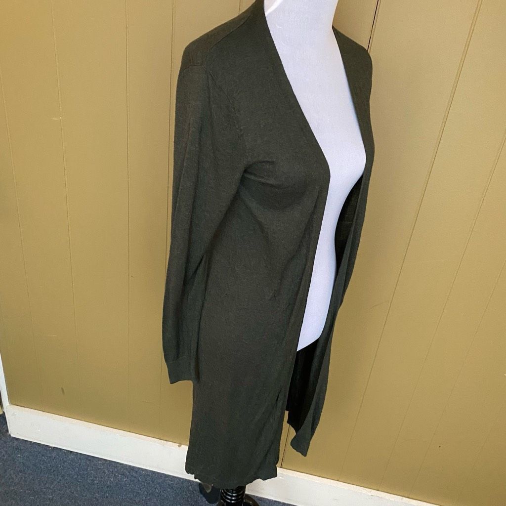 H&M H&M women S open front lightweight longsleeve cardigan olive Size S / US 4 / IT 40 - 4 Thumbnail