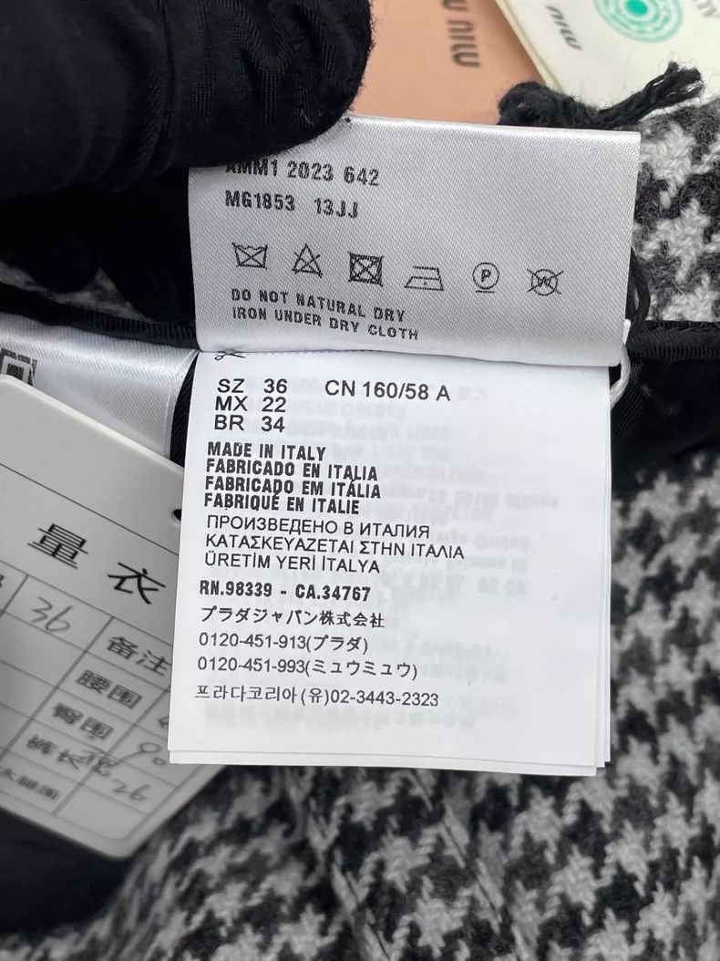 Prada Miu Miu Houndstooth Mini Skirt -2505 Size 35" - 4 Thumbnail