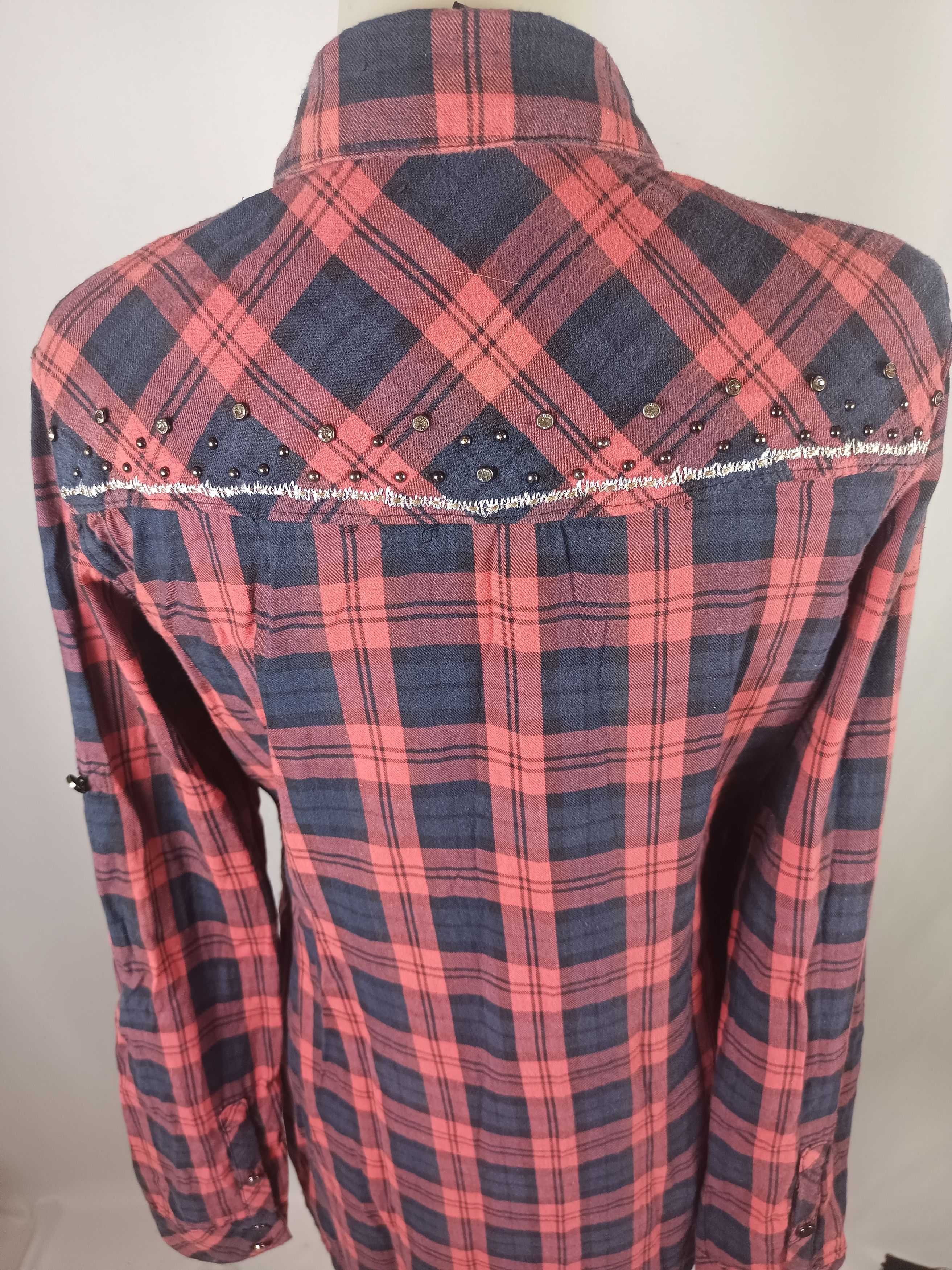 Japanese Brand × Le Grande Bleu (L.G.B.) × Miss Me Miss Me Since2001 Tartan Sequine Button Ups Shirt lgb Style Size M / US 6-8 / IT 42-44 - 14 Thumbnail