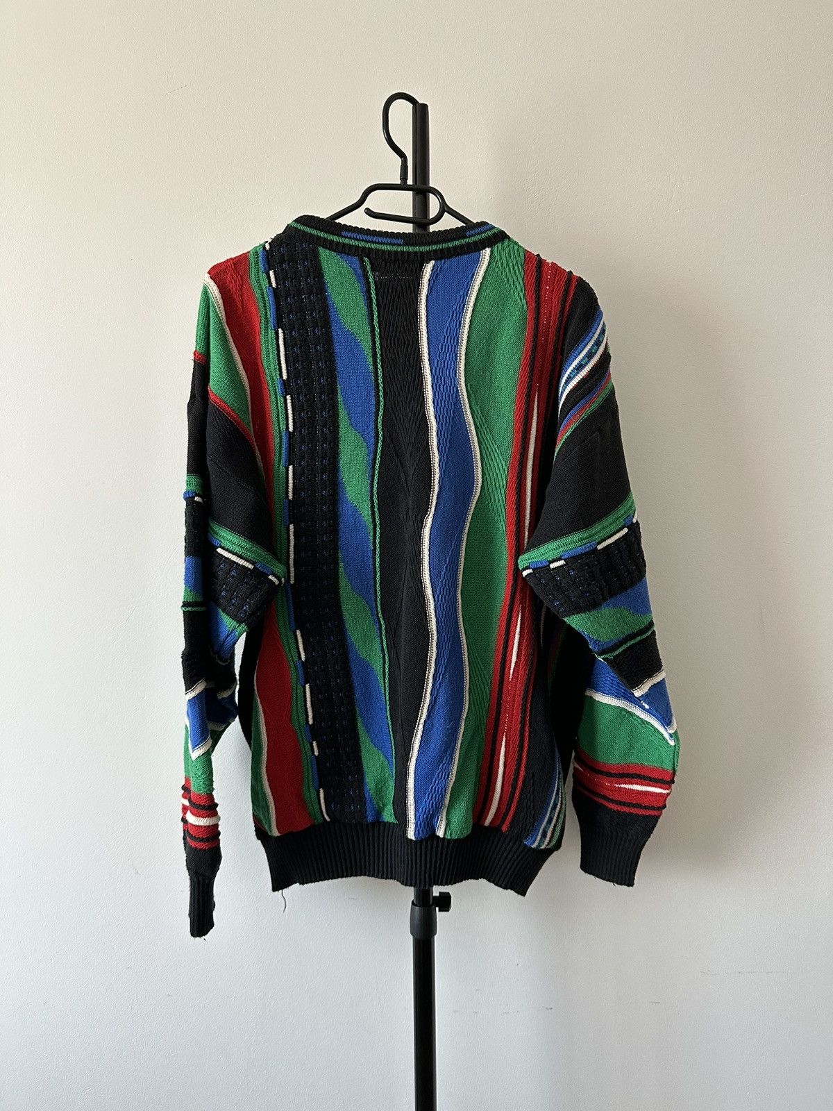 Vintage Coloured multi-cable knit colourful sweater Size US L / EU 52-54 / 3 - 6 Thumbnail