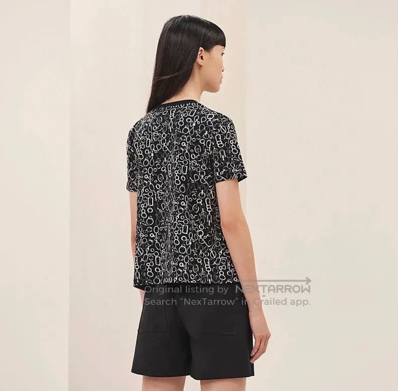 Hermes Hermes Black Print T-Shirt Size XS / US 0-2 / IT 36-38 - 6 Thumbnail