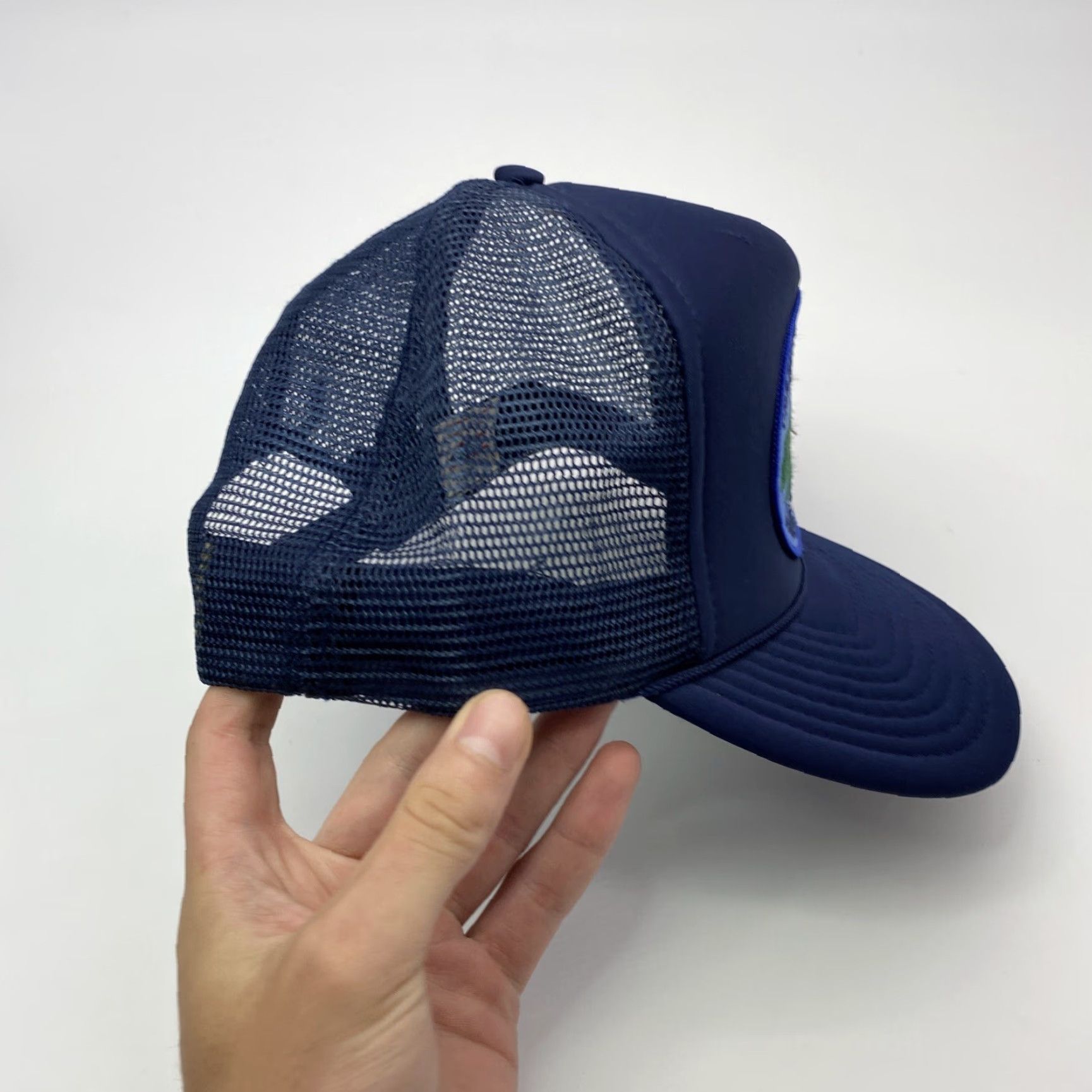 Vintage VTG 80S AVIATION CAP Hat Trucker Nissin Patch MILITARY AIRCRAFT Blue Snapback One Size Mens Cayman? Size ONE SIZE - 4 Thumbnail