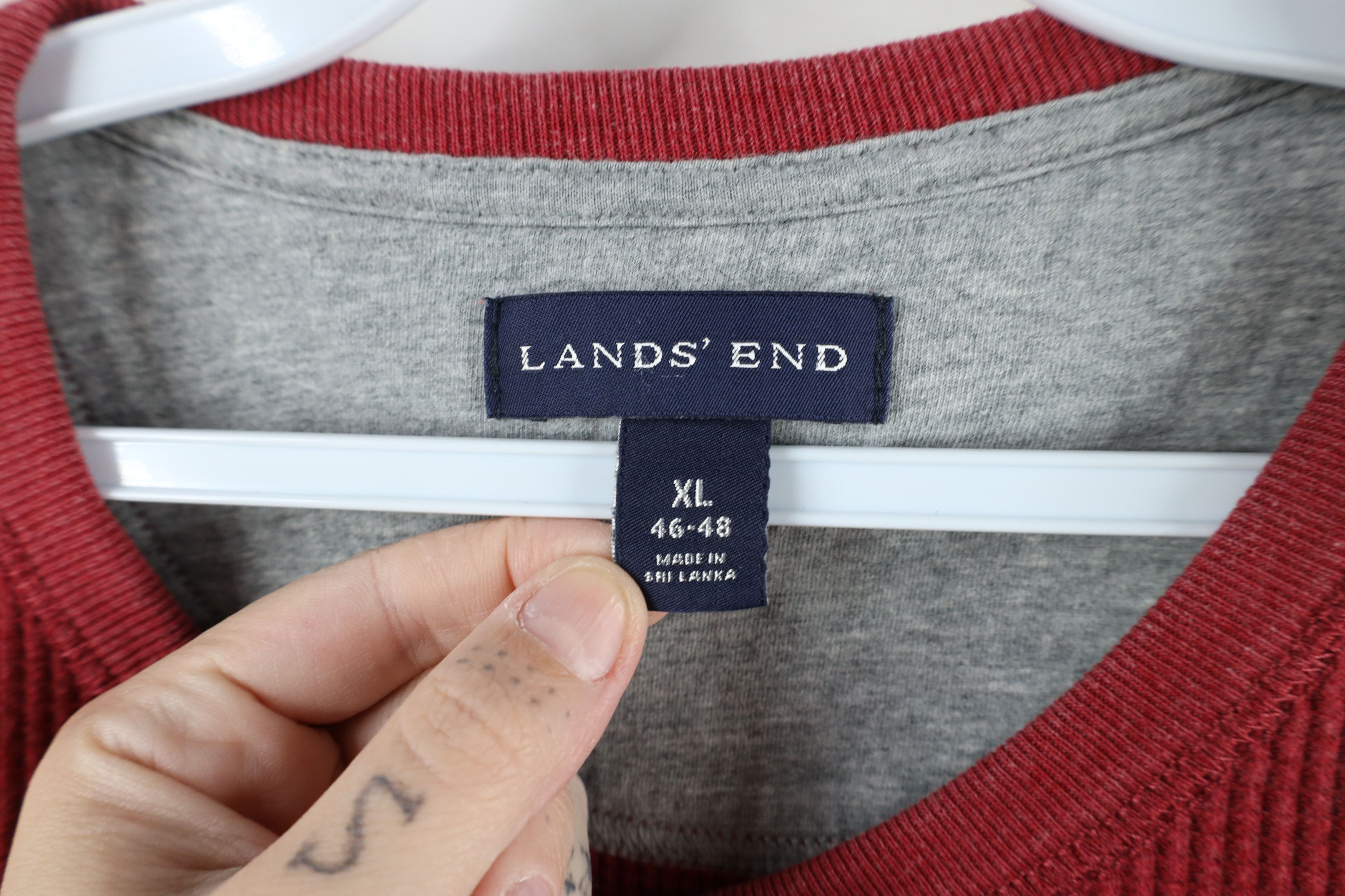 Lands' End × Vintage Vintage Lands End Waffle Knit Long Sleeve T-Shirt Red Size US XL / EU 56 / 4 - 5 Thumbnail