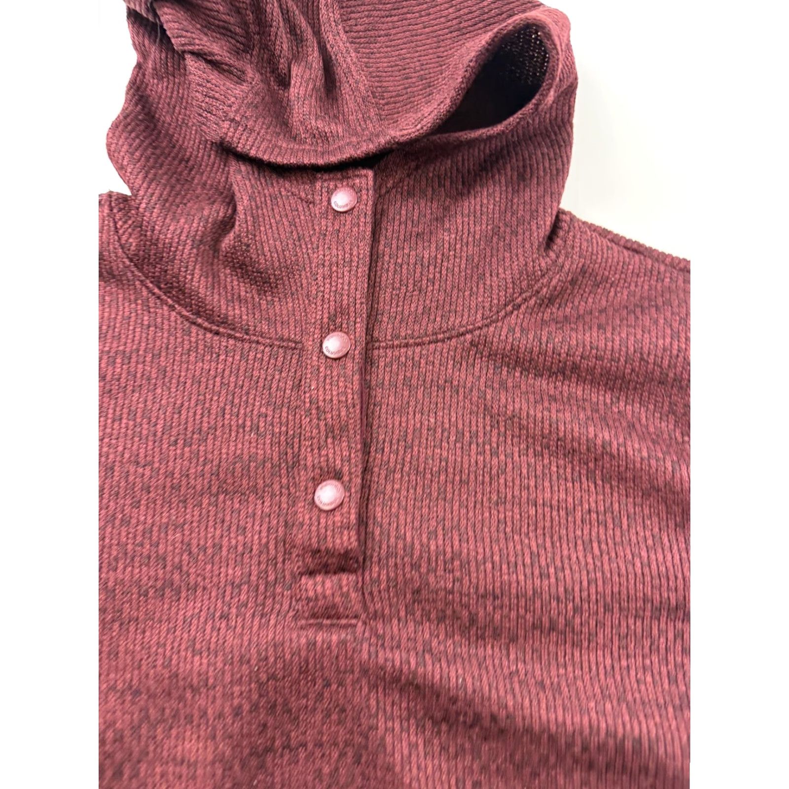 Vintage Columbia Hoodie Womens XL Red Thermal Henley Fleece Hooded Pullover Sweatshirt Size XL / US 12-14 / IT 48-50 - 6 Thumbnail