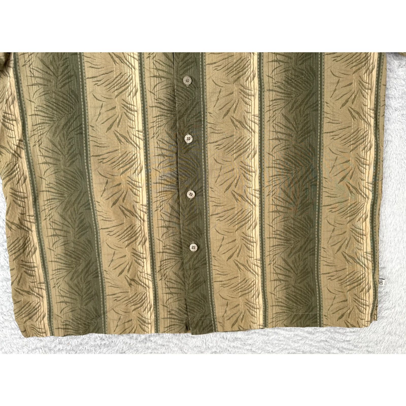 Vintage Solitude Button-Up Shirt Adult Large Green Stripe Leaf Hawaiian Size US L / EU 52-54 / 3 - 5 Thumbnail