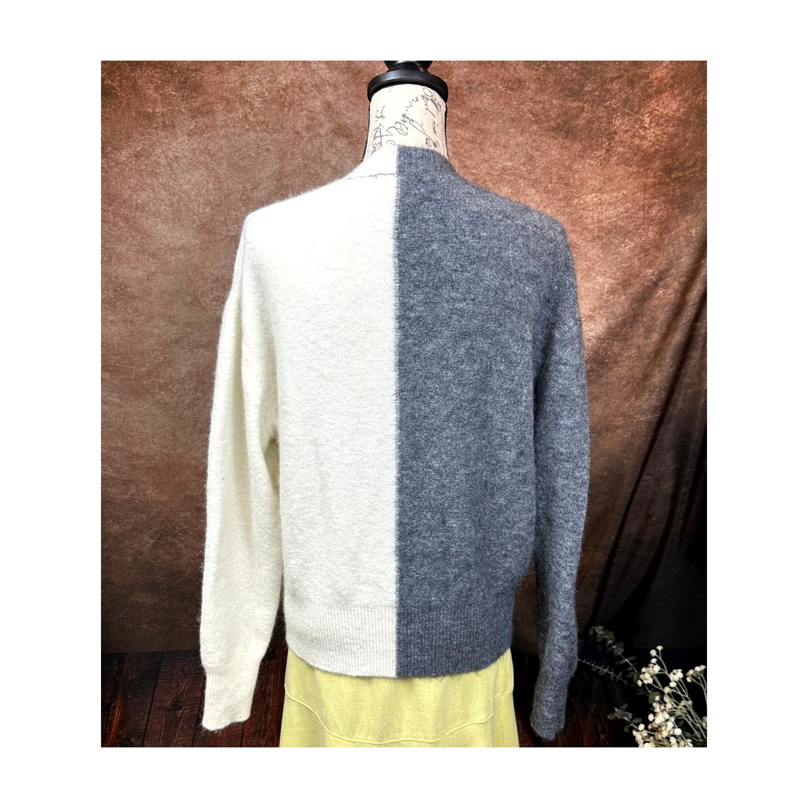 Other V Neck Sweater Two Tone Alpaka Bartolini Made in Italy L Size L / US 10 / IT 46 - 9 Thumbnail