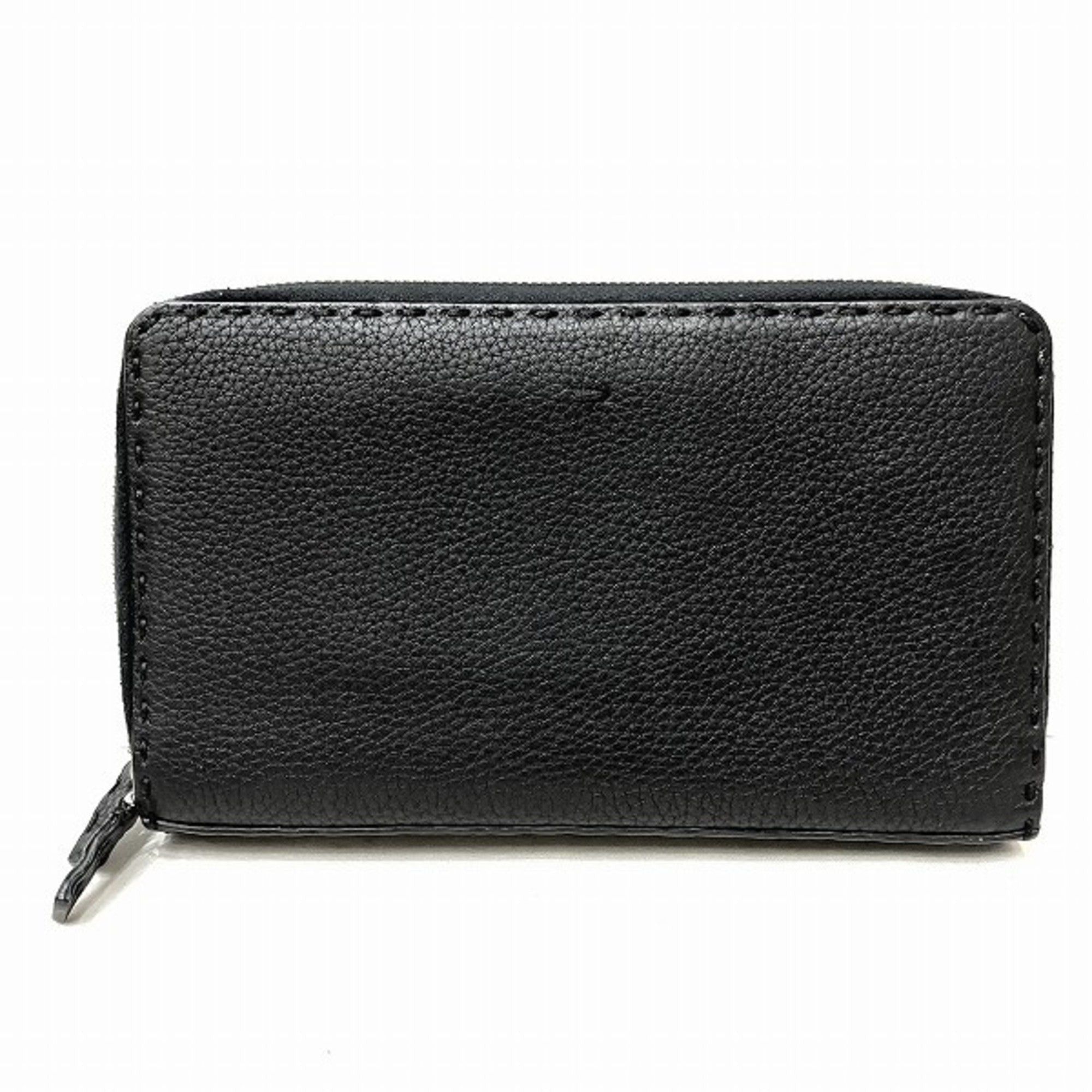 image of Fendi 7M0192 Selleria Travel Wallet Long Men's in Black