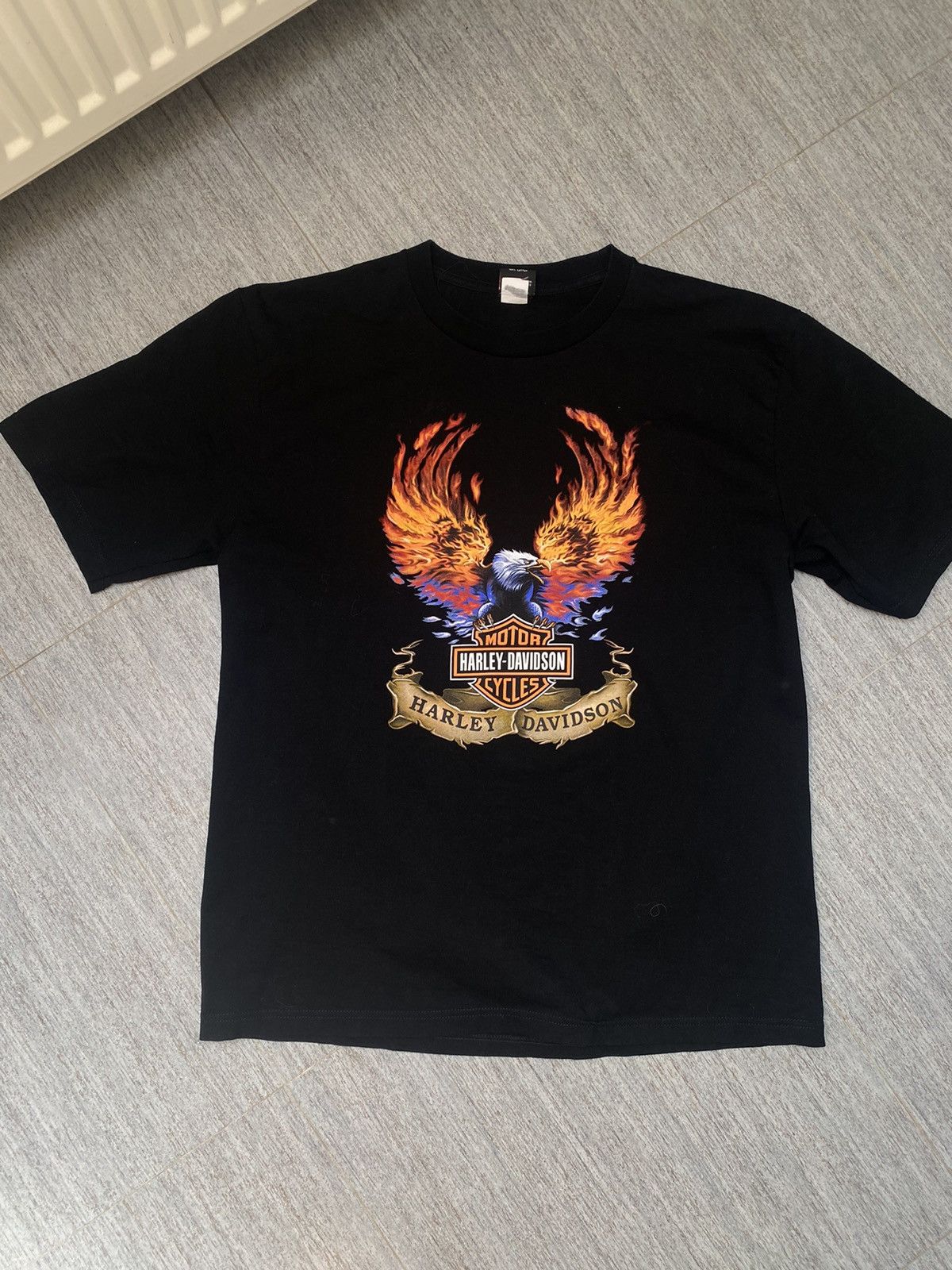 Harley Davidson × Vintage Harley-Davidson Flame Eagle Logo XL Rare Tee opium Motörhead Size US XL / EU 56 / 4 - 9 Thumbnail