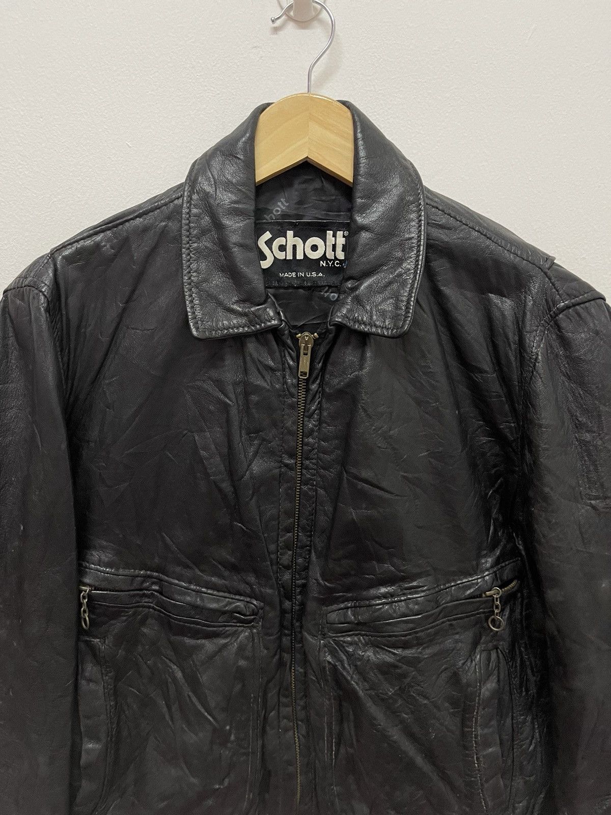 Schott VINTAGE SCHOTT LEATHER BIKER JACKET Size US M / EU 48-50 / 2 - 5 Thumbnail