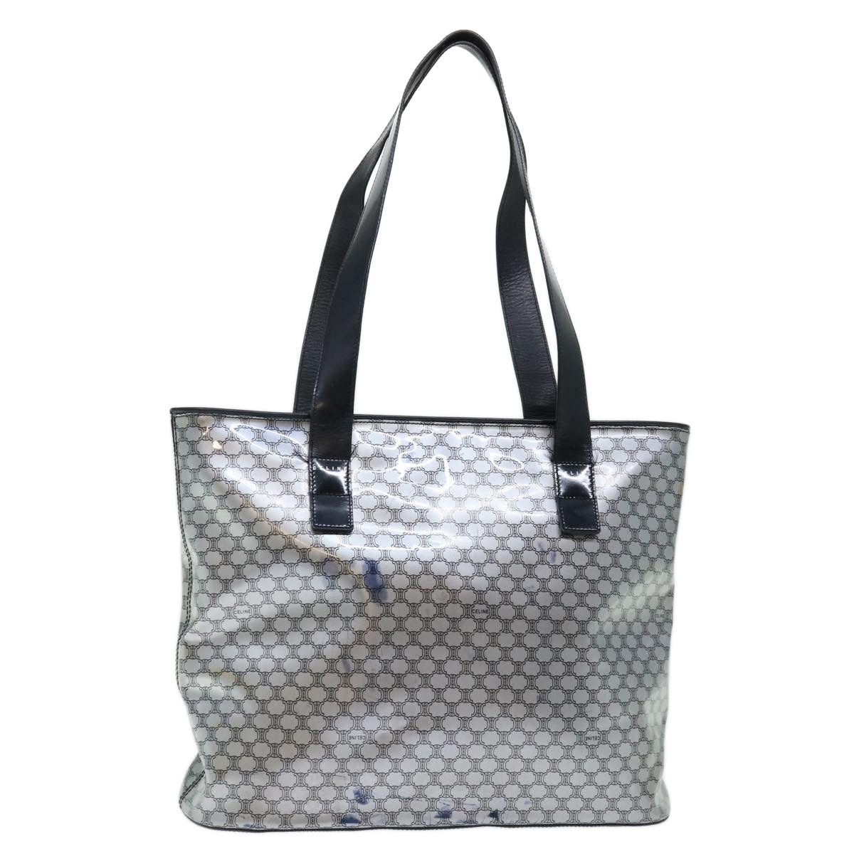 Celine CELINE Macadam Canvas Tote Bag Enamel Silver Black Size ONE SIZE - 1 Thumbnail