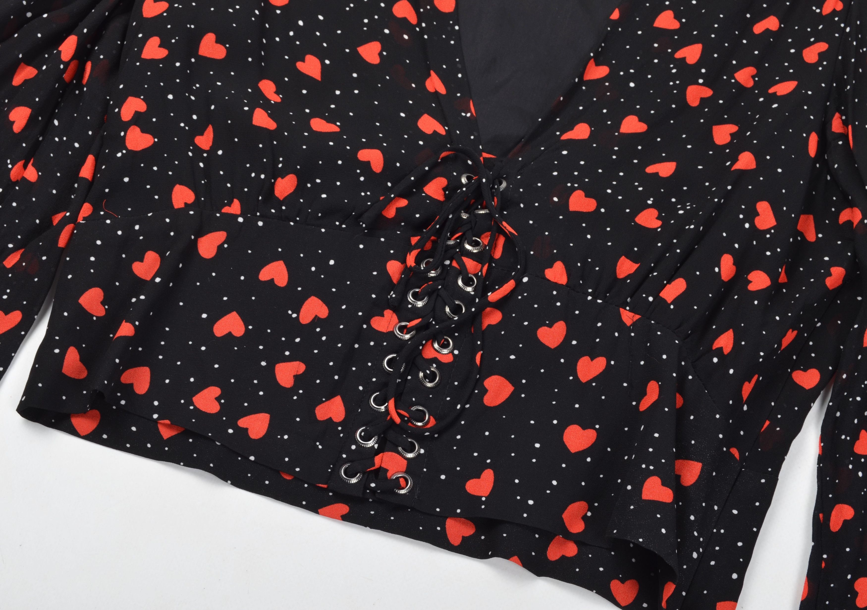 The Kooples The Kooples Love Heart V-Neck Mesh Boho Blouse Top Size XS / US 0-2 / IT 36-38 - 6 Thumbnail