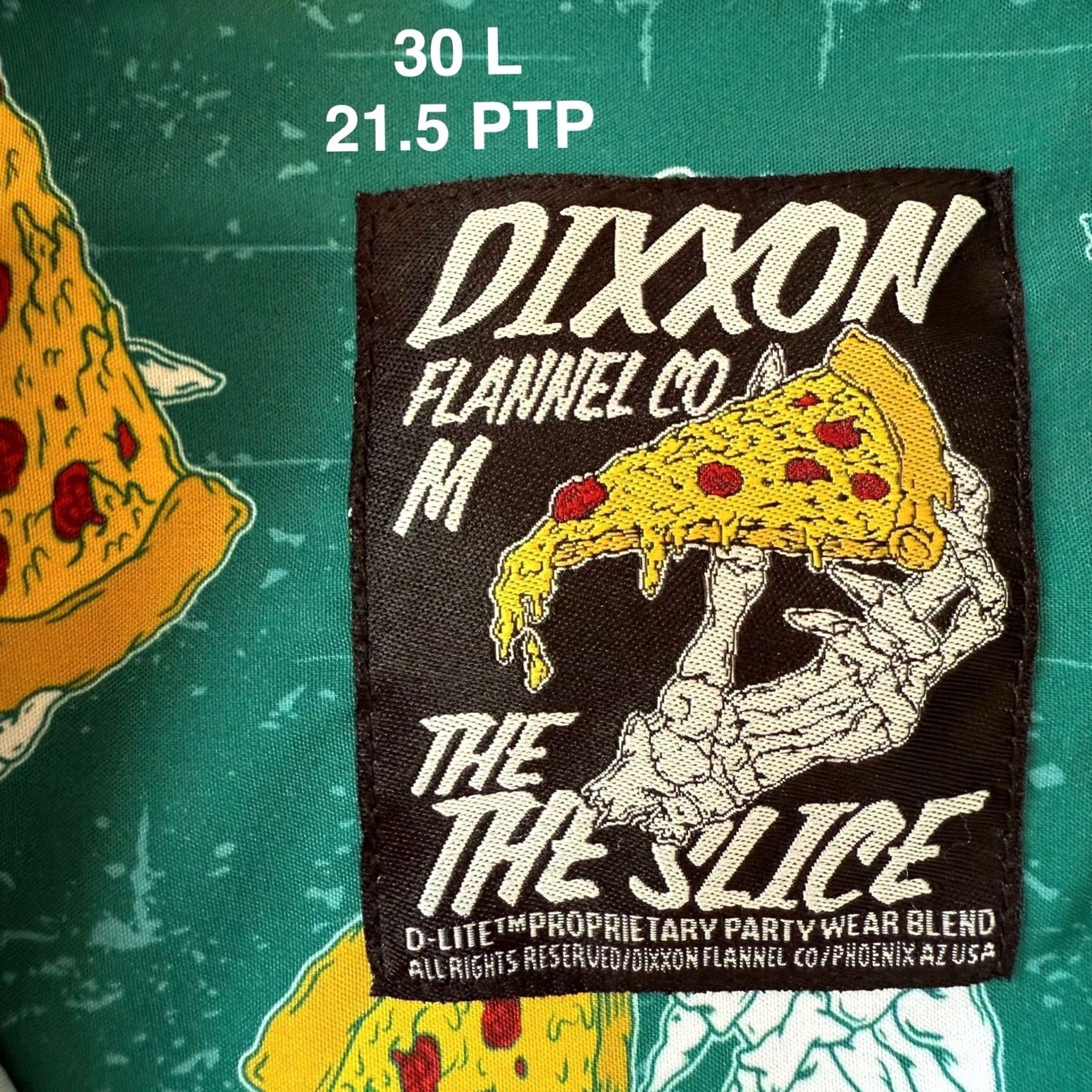 Vintage Dixxon Shirt M Green The Slice Pizza Short Sleeve Button Up Casual Workwear Size US M / EU 48-50 / 2 - 5 Thumbnail