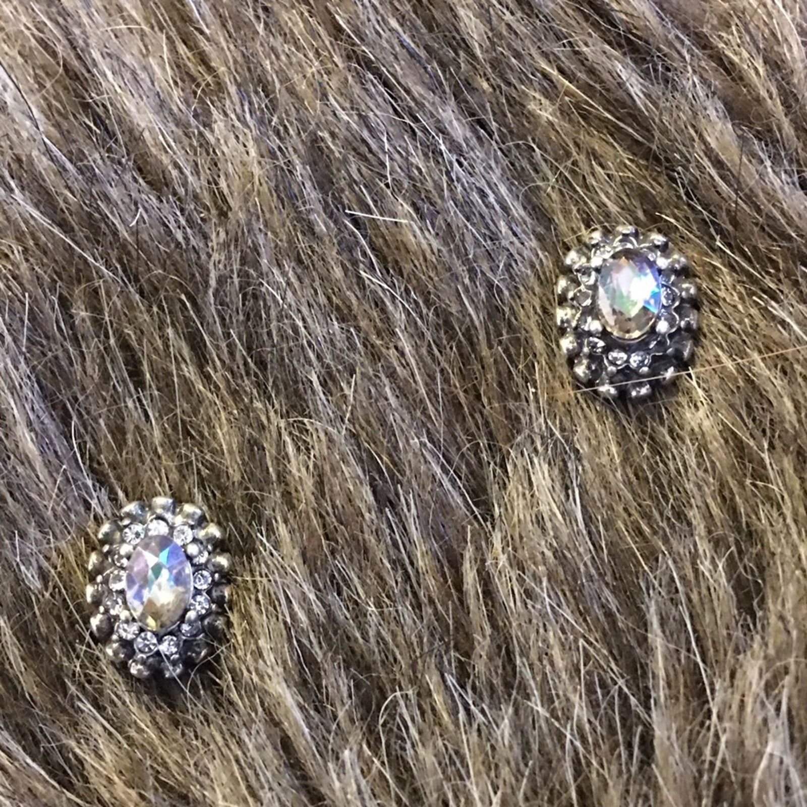 Jewelry Antique silver tone oval AB rhinestone earrings Size ONE SIZE - 3 Thumbnail