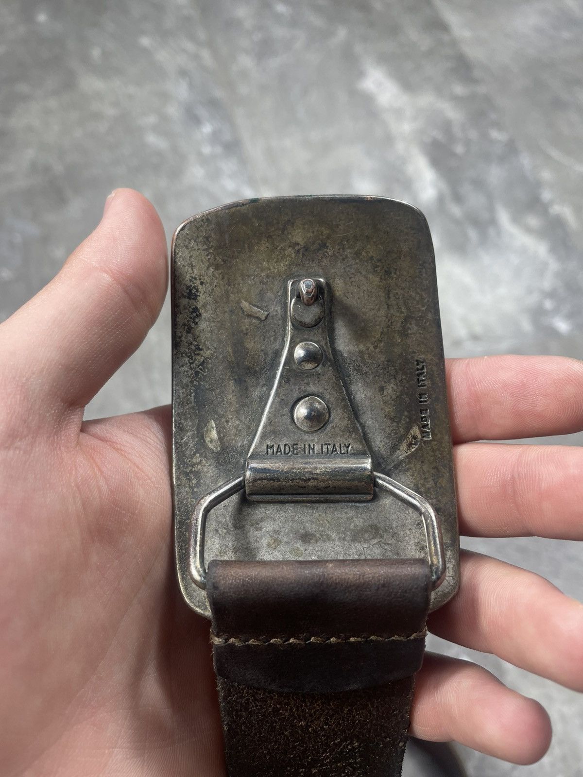 Emporio Armani Vintage Emporio Armani Big Logo Metal Buckle Brown Leather Size ONE SIZE - 4 Thumbnail