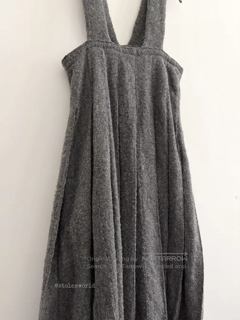 Comme Des Garcons Thick Woolen Overalls Pleated Skirt
