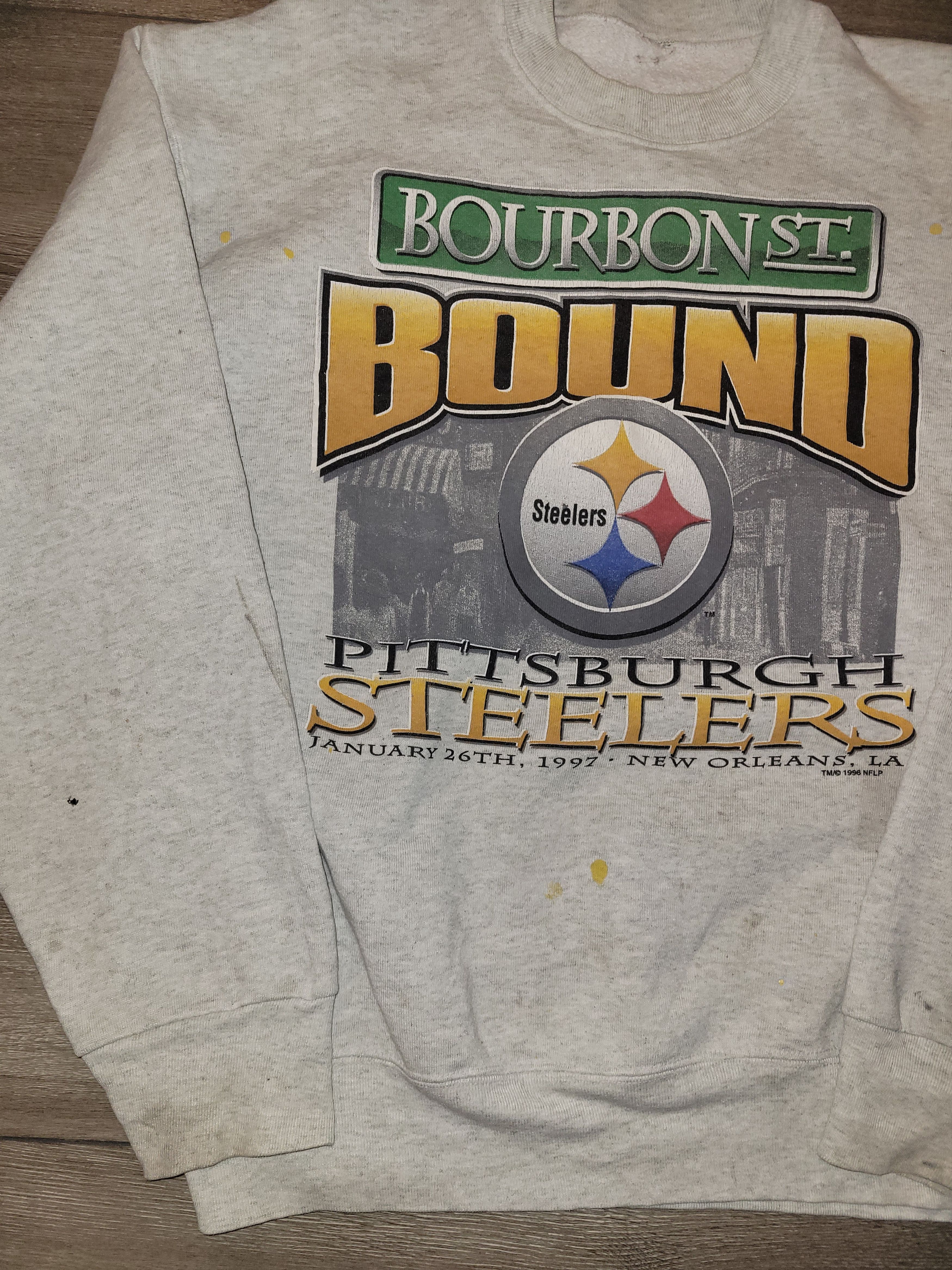 NFL 1996 Pittsburgh Steelers crewneck vintage grey/cream, XL Size US XL / EU 56 / 4 - 3 Thumbnail