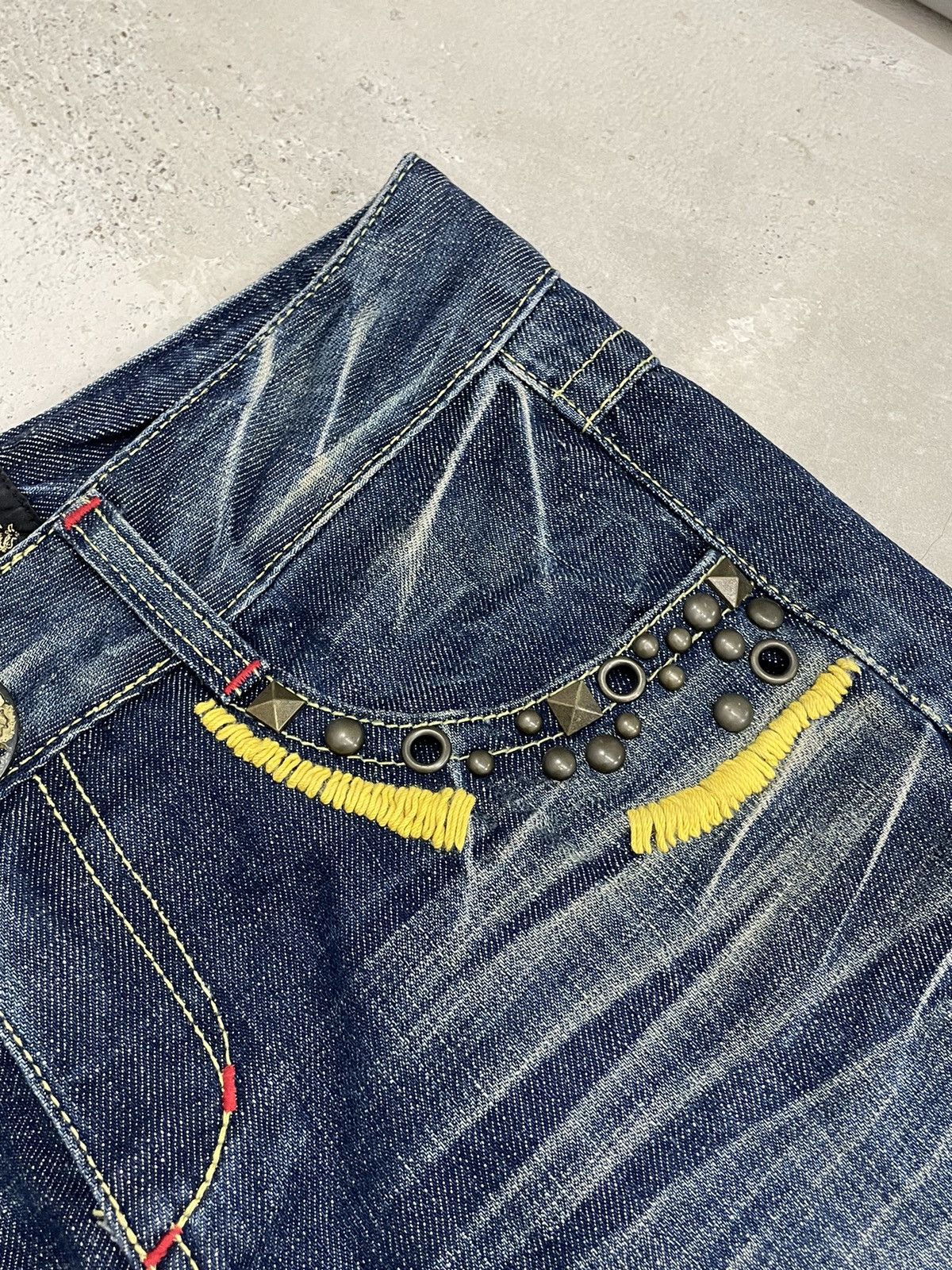 Red Pepper Heavy Stich Whisker Studded Flare Denim