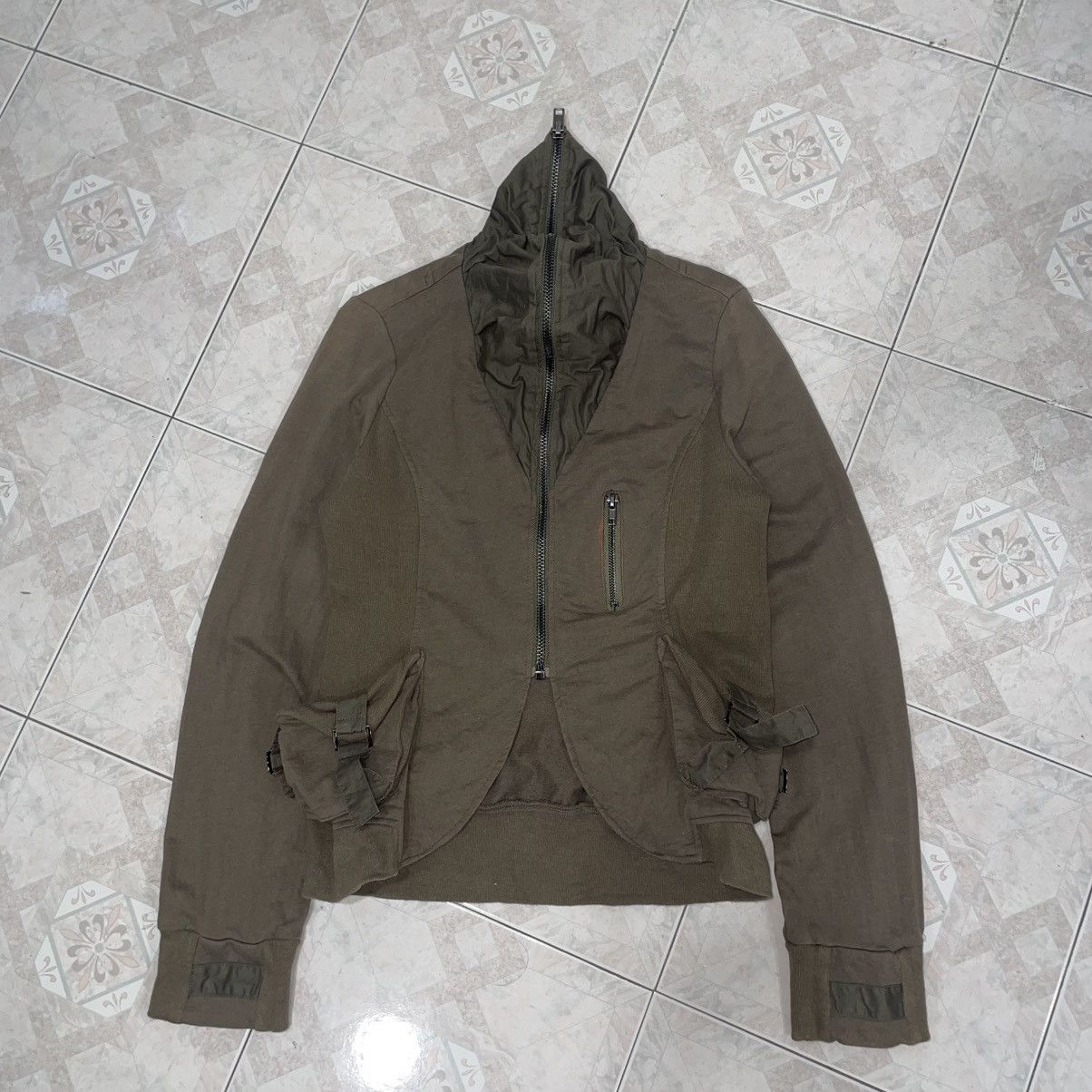 Le Grande Bleu (L.G.B.) 90s Sick Gothic Military Green Army Jacket Fullzip Hooded Size US M / EU 48-50 / 2 - 10 Thumbnail