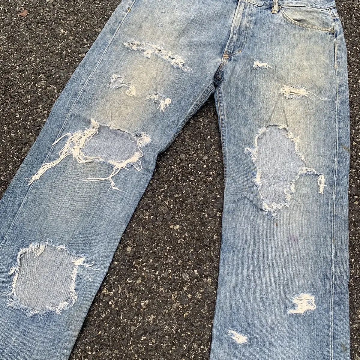 Polo Ralph Lauren 💥 SUPER DISTRESSED! Polo Ralph Lauren Jeans Denim Pants Size US 35 - 4 Thumbnail