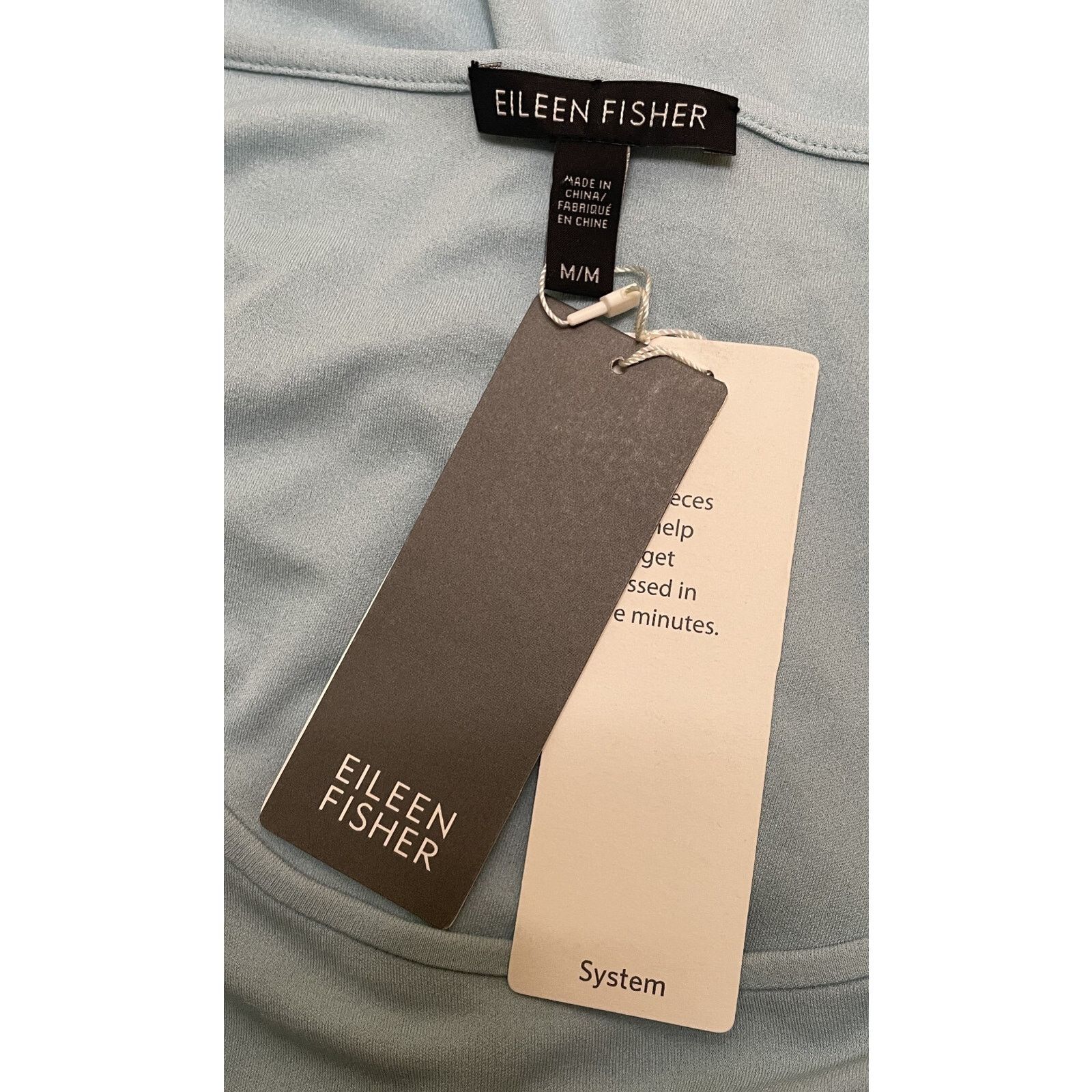 Eileen Fisher Eileen Fisher Capri Blue Scoop Neck Tunic Top M NWT Silk Size M / US 6-8 / IT 42-44 - 6 Thumbnail