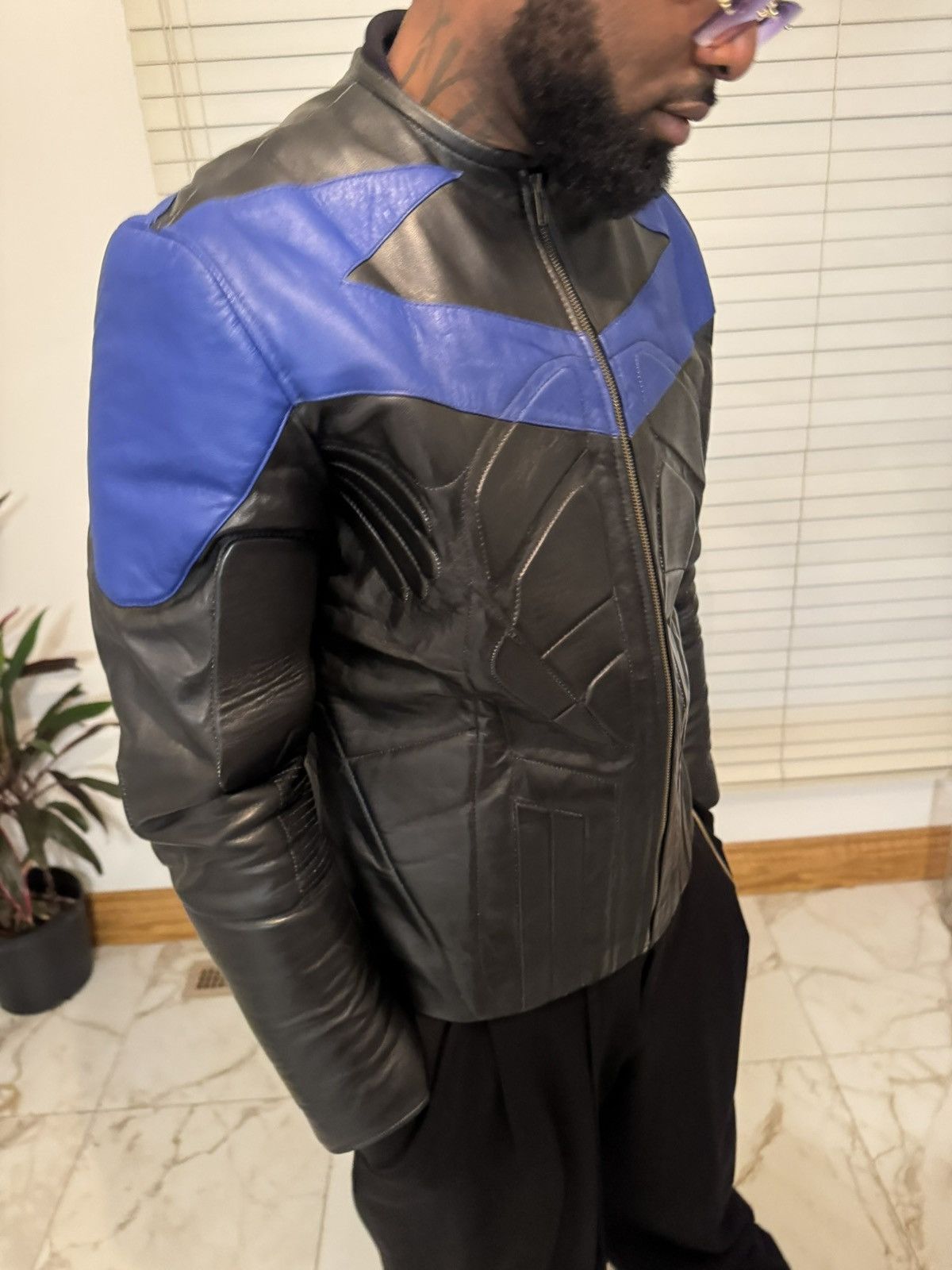 Genuine Leather Vintage Night-wing Batman Black Leather Motorcycle Jacket Size US L / EU 52-54 / 3 - 18 Thumbnail