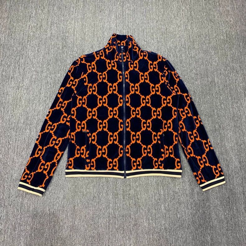 Gucci Gucci Blue Orange Velvet Jacket-2506 Size US XL / EU 56 / 4 - 1 Thumbnail