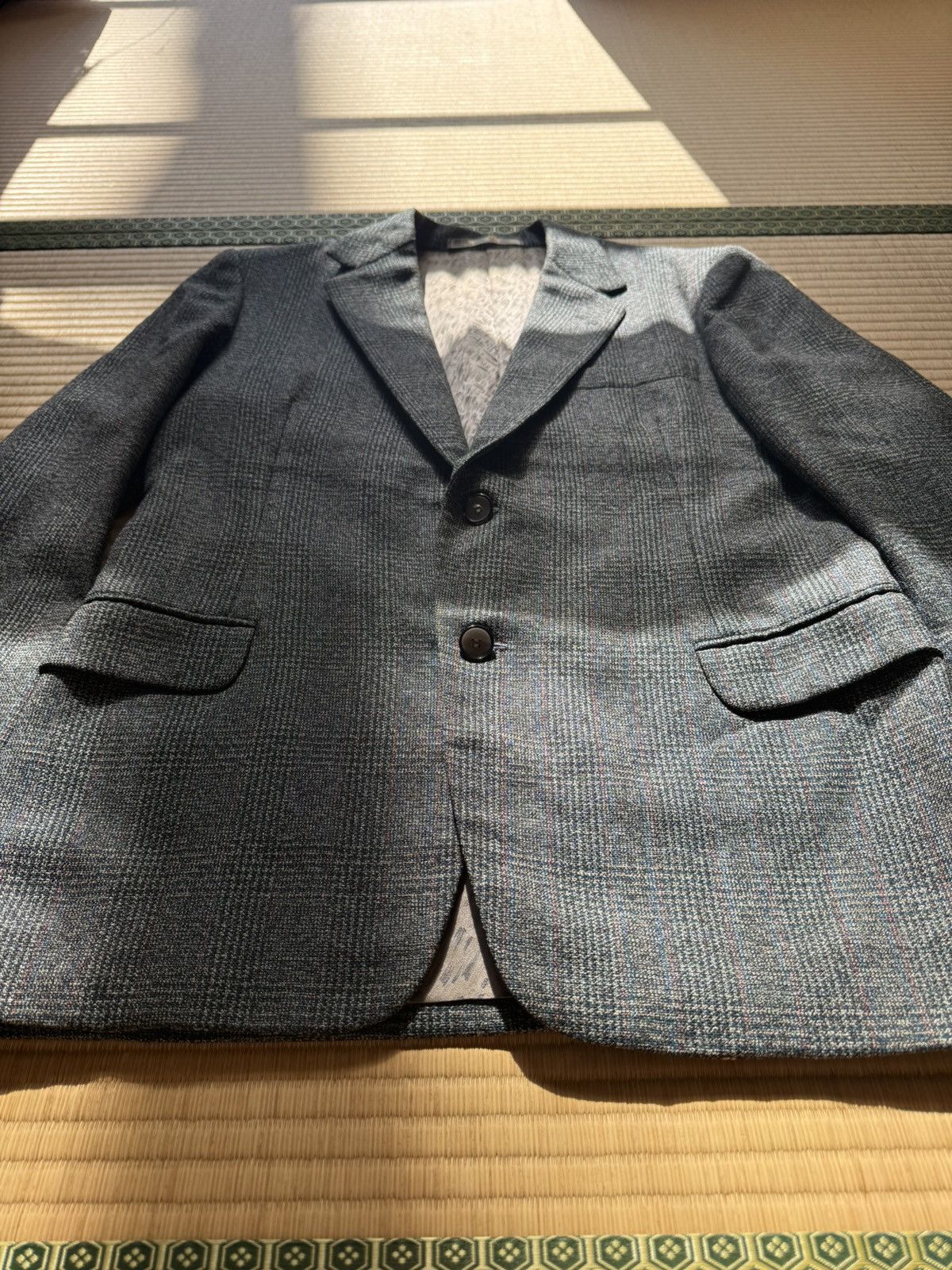 Other Vintage Japanese Serge Sports Jacket Kobe Blue Grey Check Size US L / EU 52-54 / 3 - 7 Thumbnail