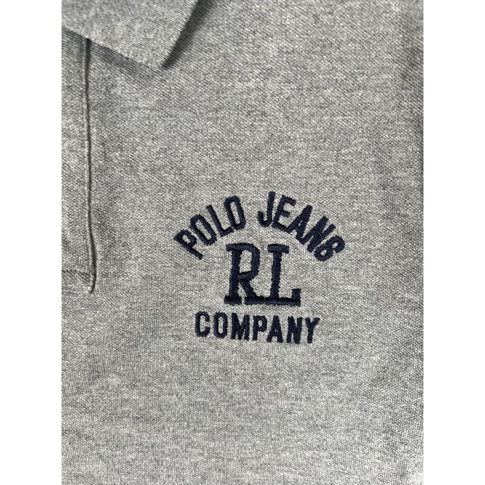 Vintage Polo Jeans Company Polo Shirt Mens Medium Gray RL Logo 67 Sleeve Patch Short Sleeve Knit Cotton Casual Summer 100% Cotton Mens Size US M / EU 48-50 / 2 - 2 Thumbnail