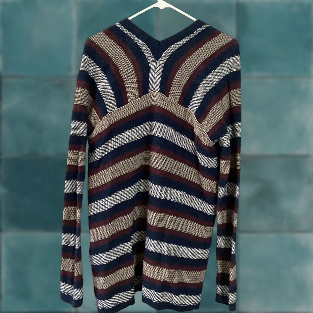 Lucky Brand Lucky Brand Sweater Cardigan Women L Multicolor Striped Open Pockets V-Neck Back Knit Casual Bohemian Classic All Seasons Size L / US 10 / IT 46 - 1 Thumbnail