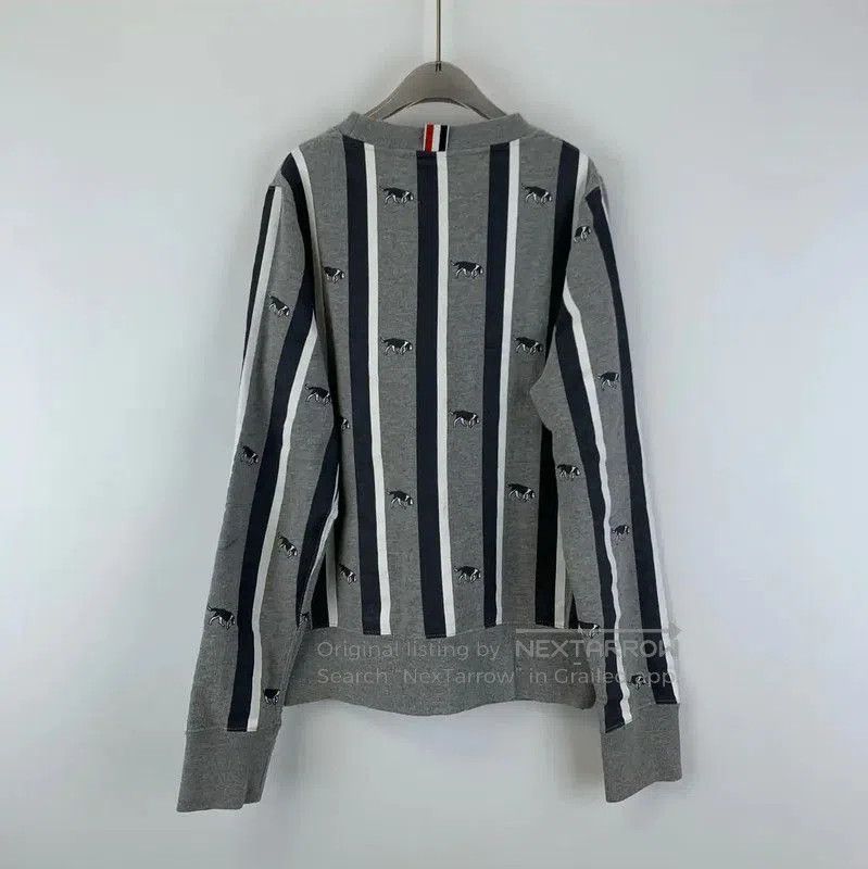 Thom Browne Thom Browne Gray Striped Women's Sweatshirt . Size XXS / US 00 / IT 34 - 2 Thumbnail