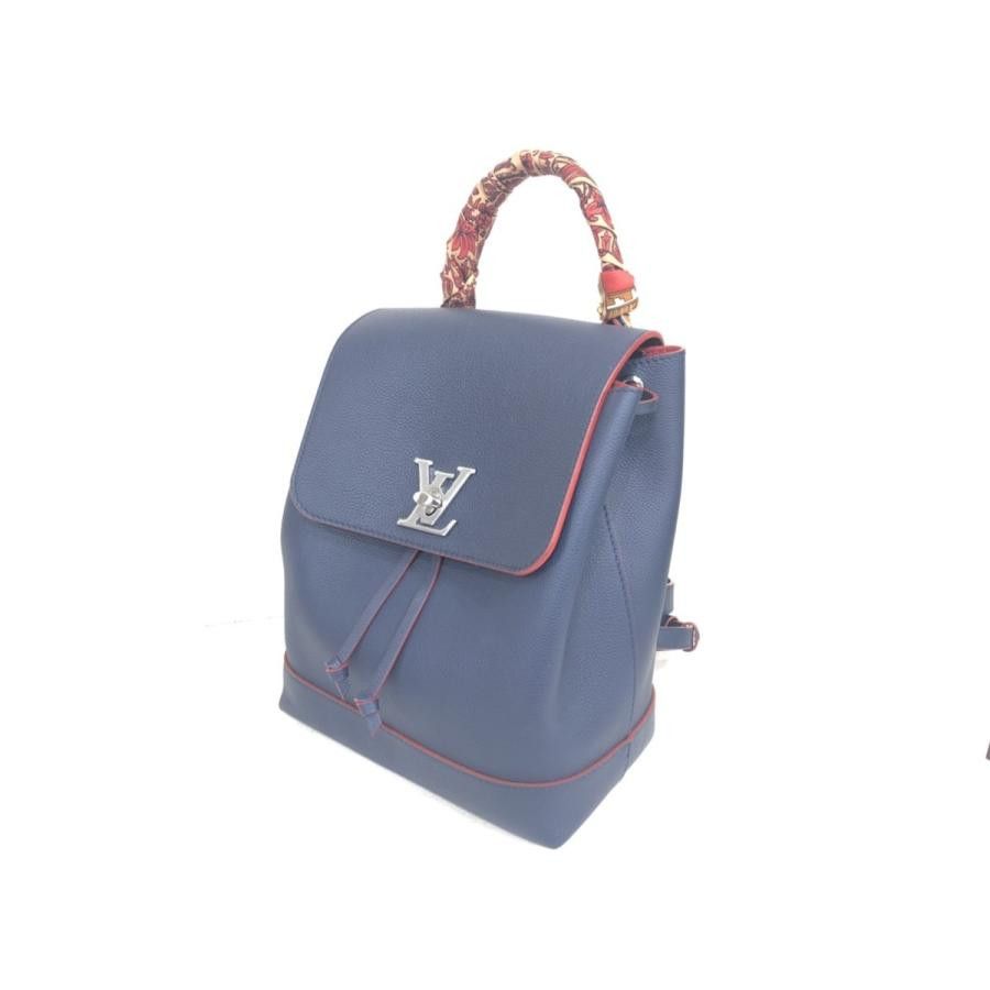 Louis Vuitton Lockme M41814 Leather Backpack Red Silver