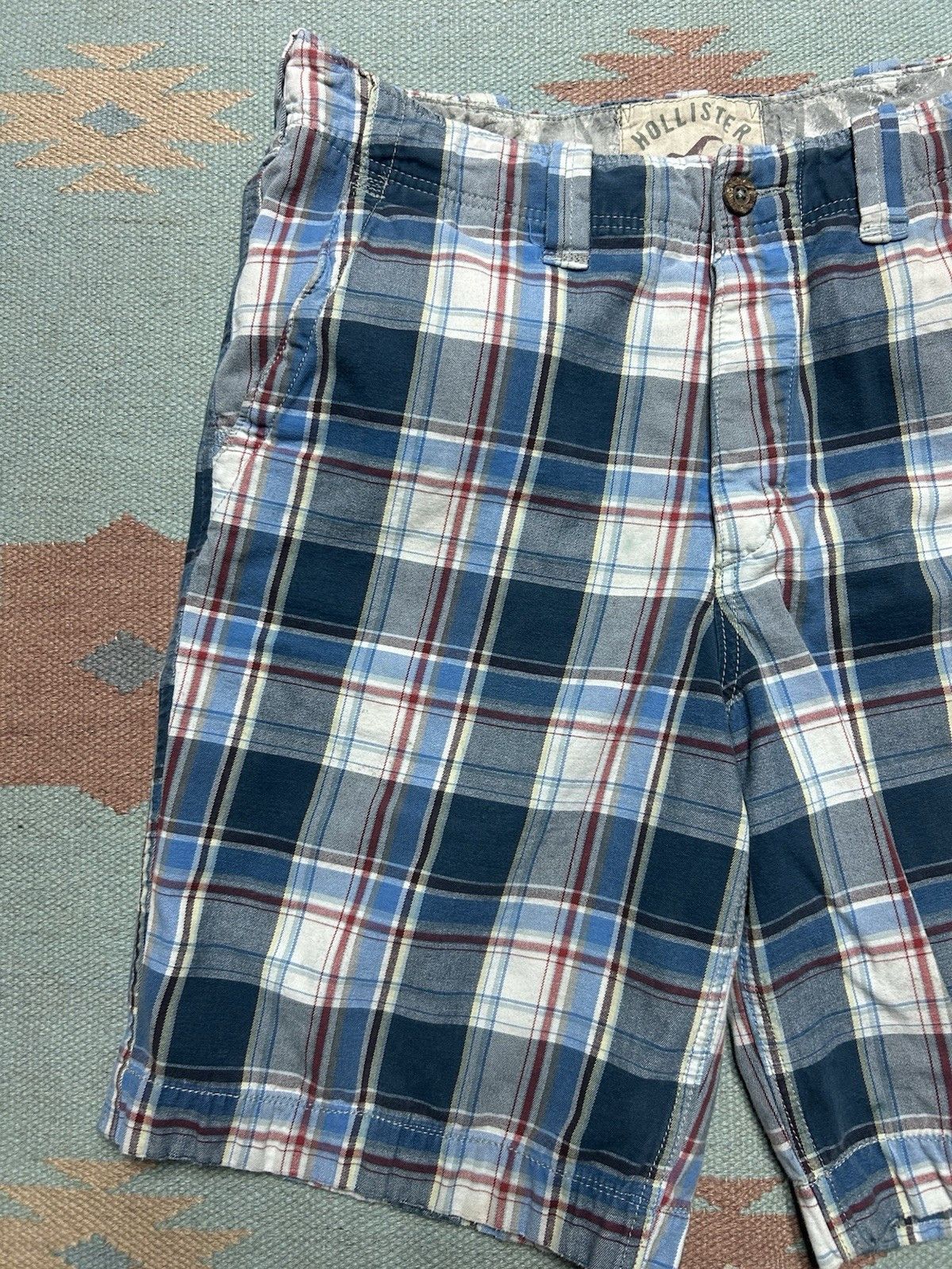 Hollister Hollister men’s plaid shorts cotton blue casual wide leg 34 Size US 34 / EU 50 - 3 Thumbnail