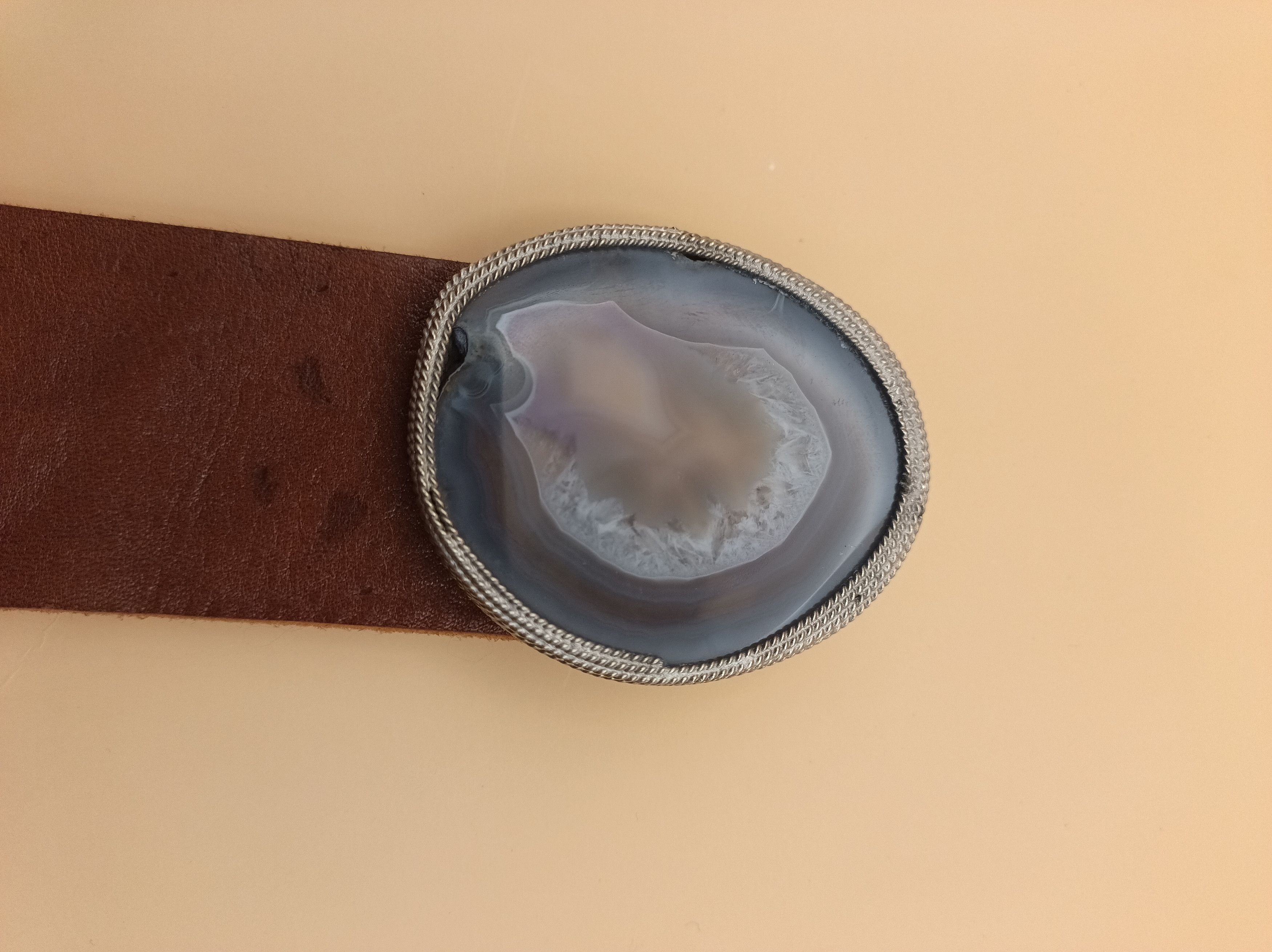 Vintage Vintage Polished Natural Agate Slice Belt Buckle Size ONE SIZE - 1 Thumbnail