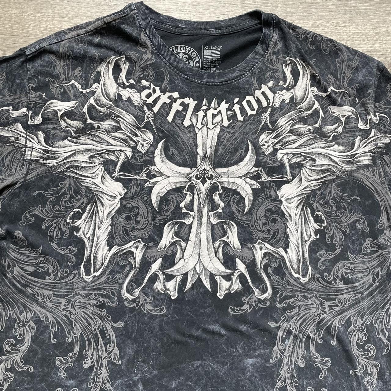 Affliction × Vintage Retro Y2K Affliction Cross Grunge Graphic Tee Size US XXL / EU 58 / 5 - 3 Thumbnail
