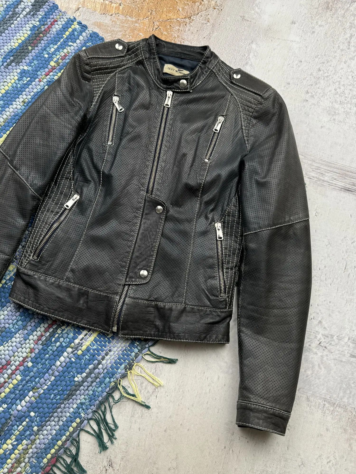 Japanese Brand Vintage Cropped Leather Jacket A418D15(15)(474) Size S / US 4 / IT 40 - 3 Thumbnail