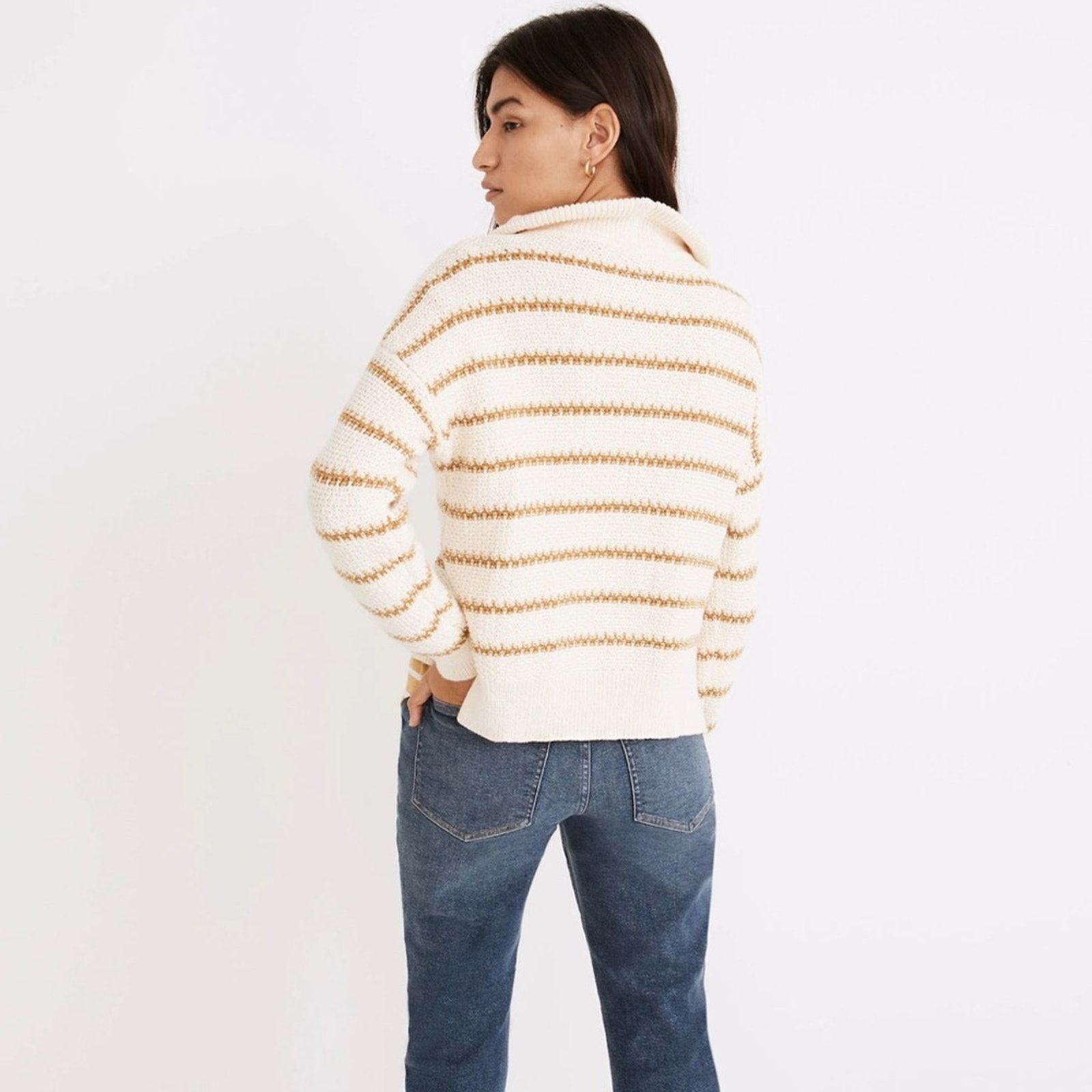 Madewell Madewell Canby Button Mockneck Sweater – Antique Cream Size S / US 4 / IT 40 - 4 Thumbnail