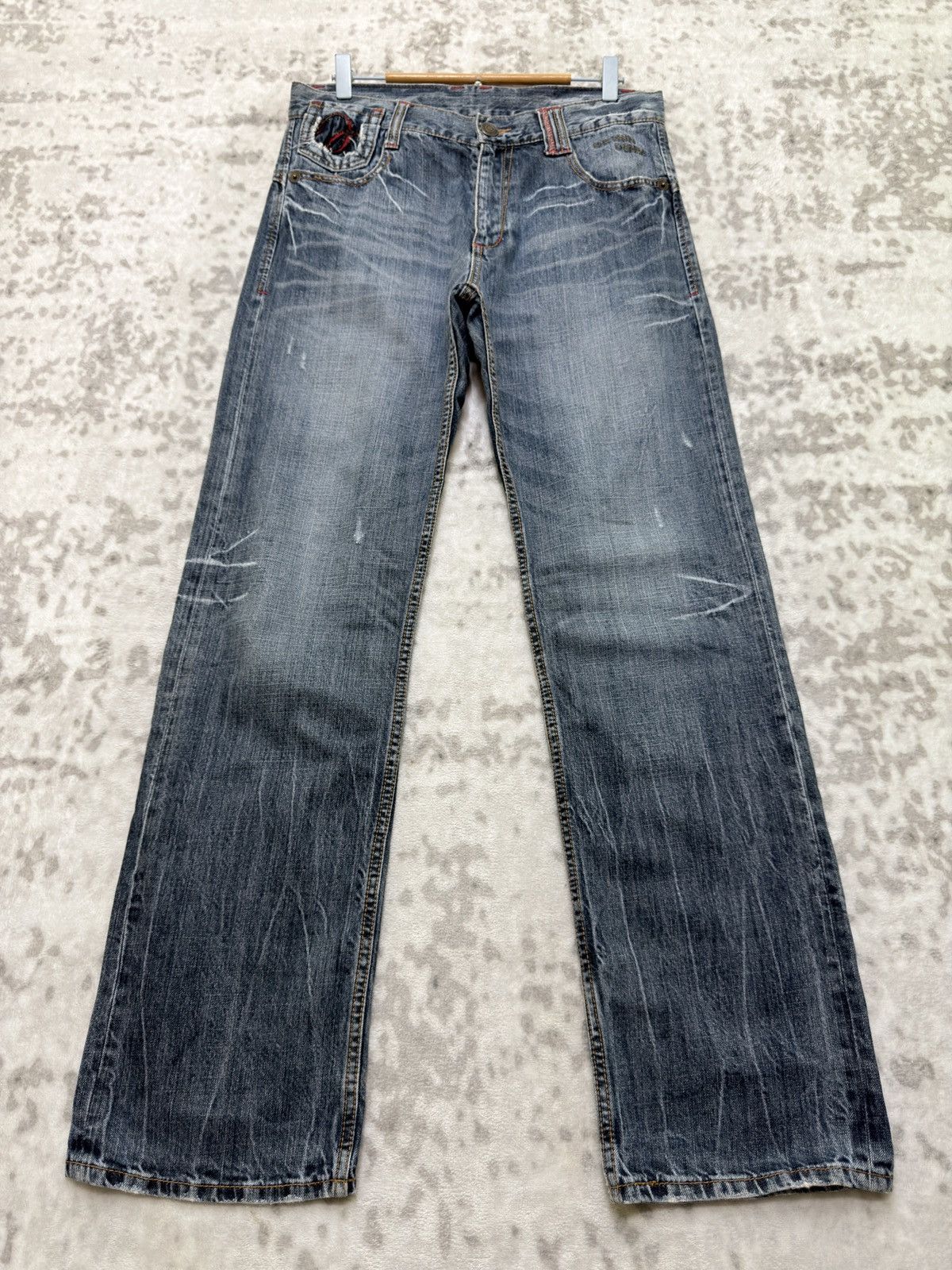 Hysteric Glamour Vintage Oririn Y2K Embroidered Straight Leg Denim Jeans Size US 31 - 2 Thumbnail