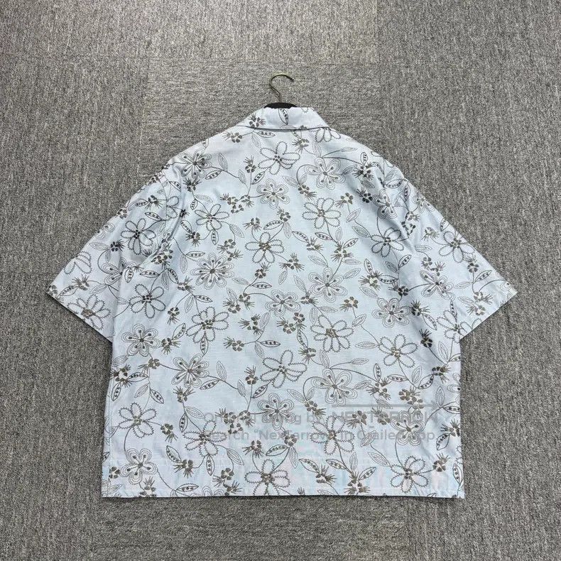 Hermes Hermes Floral embroidery all-over print short sleeve shirt Size US L / EU 52-54 / 3 - 5 Thumbnail
