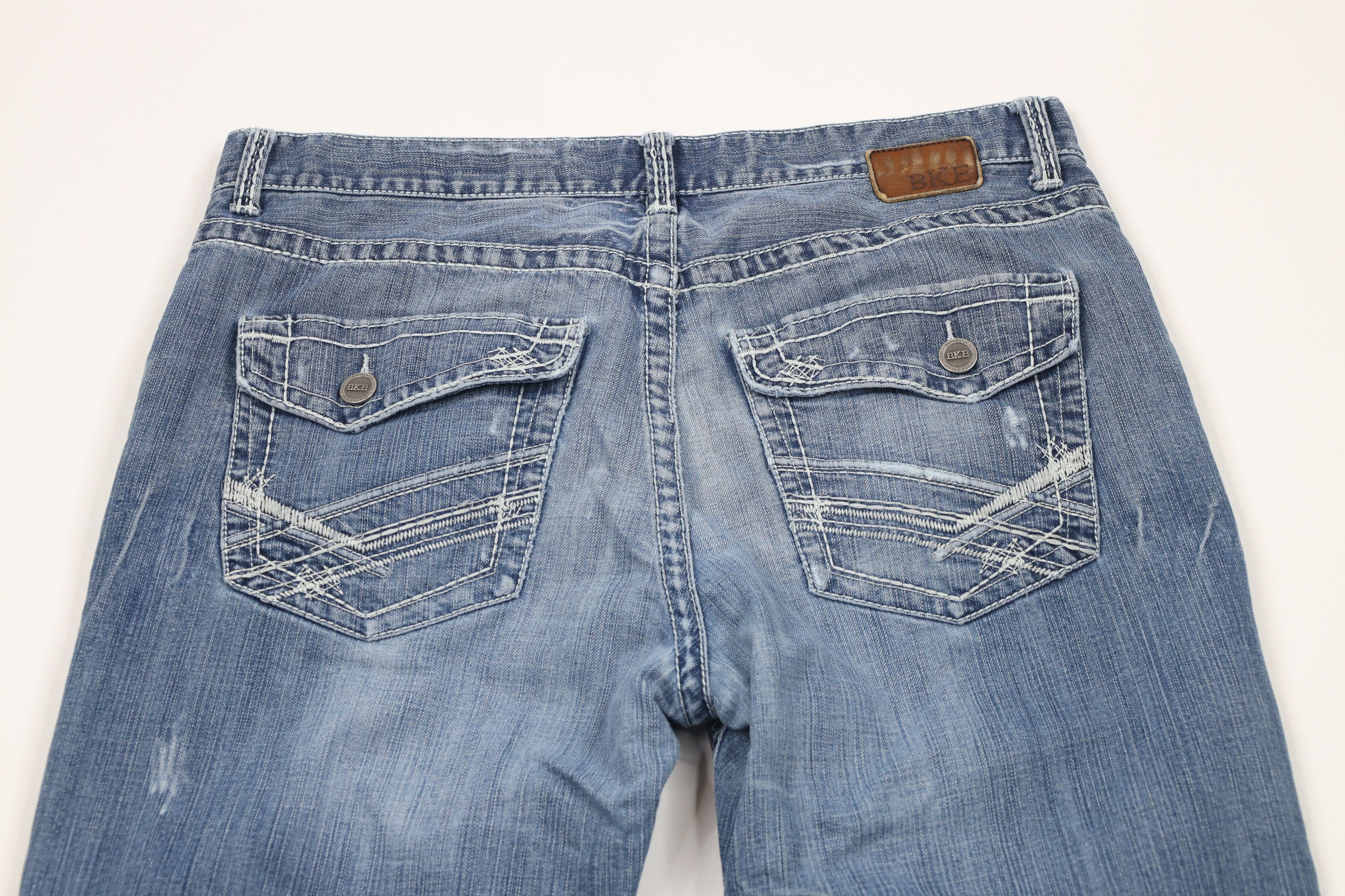 Vintage Buckle BKE Thick Stitch Jake Straight Leg Denim Jeans Blue Size US 36 / EU 52 - 13 Thumbnail