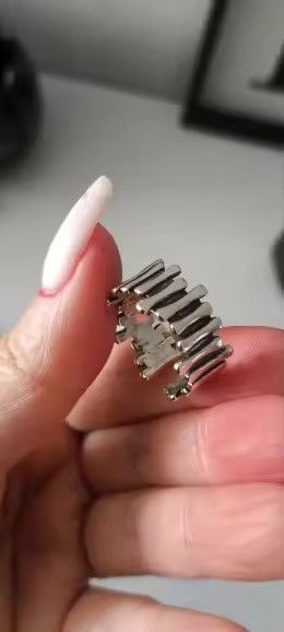 Other 925 Sterling Silver vintage Geometric Ring Size ONE SIZE - 5 Thumbnail
