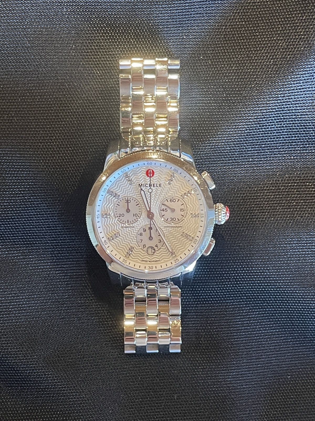 Other Michele 28 Diamonds Swiss Chronograph Silver Women's Watch Size ONE SIZE - 1 Thumbnail