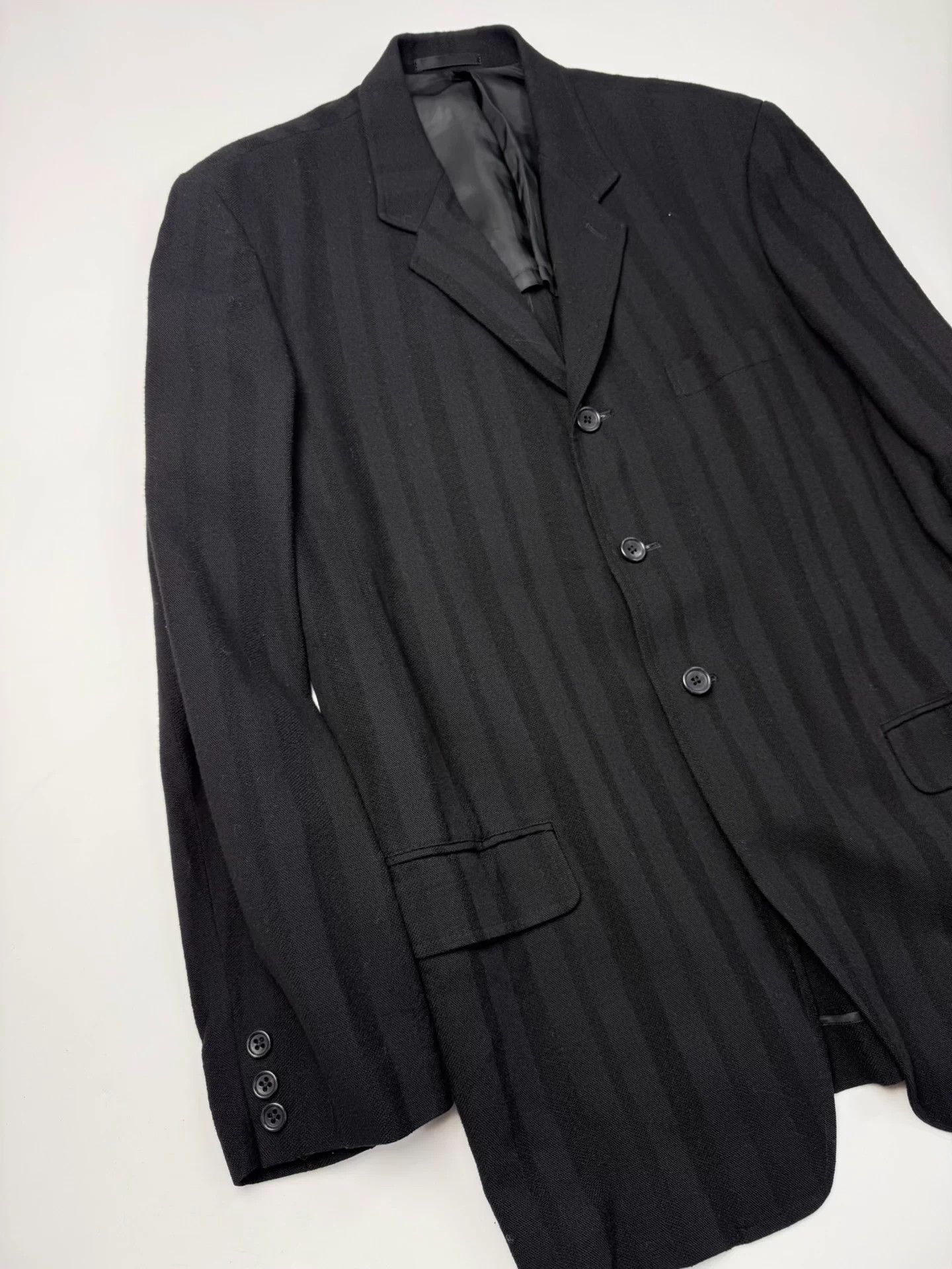 Yohji Yamamoto Yohji Yamamoto Y's for Men 90s Black Stripe Blazer M Japan Size 42L - 4 Thumbnail