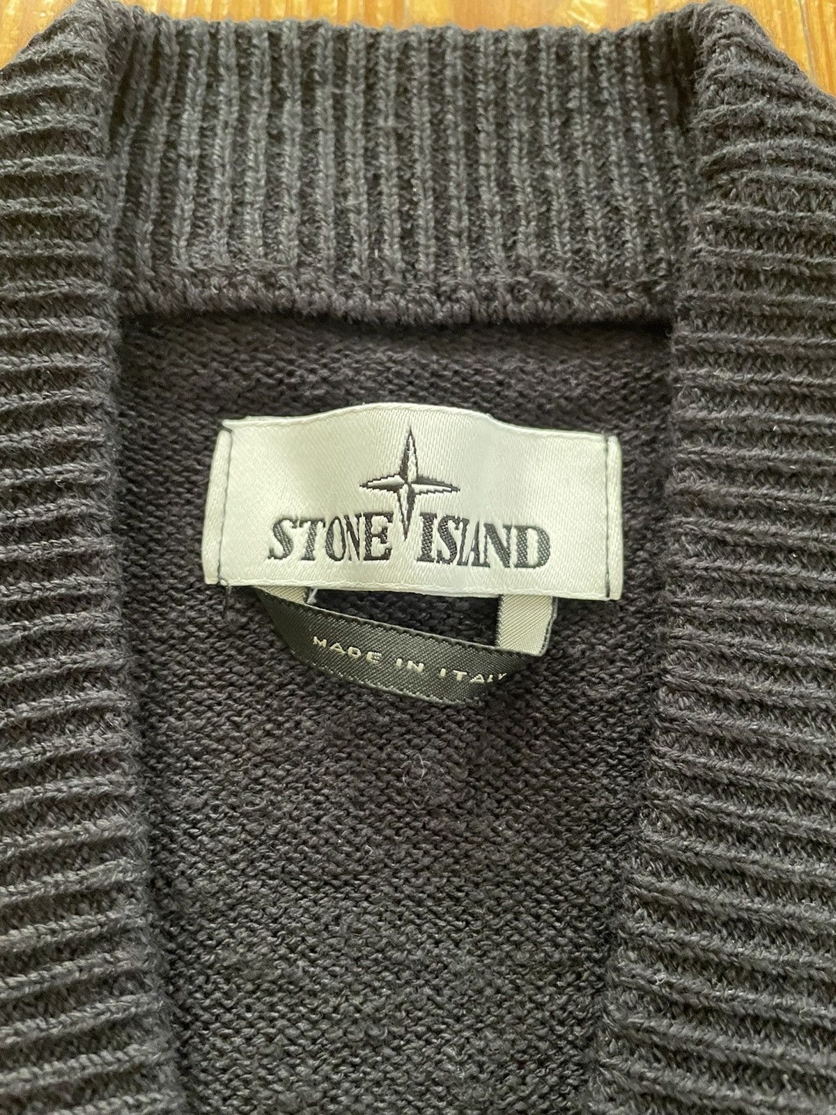 Stone Island Stone Island Stocking Stitch Knit Cardigan Black Size US L / EU 52-54 / 3 - 3 Thumbnail